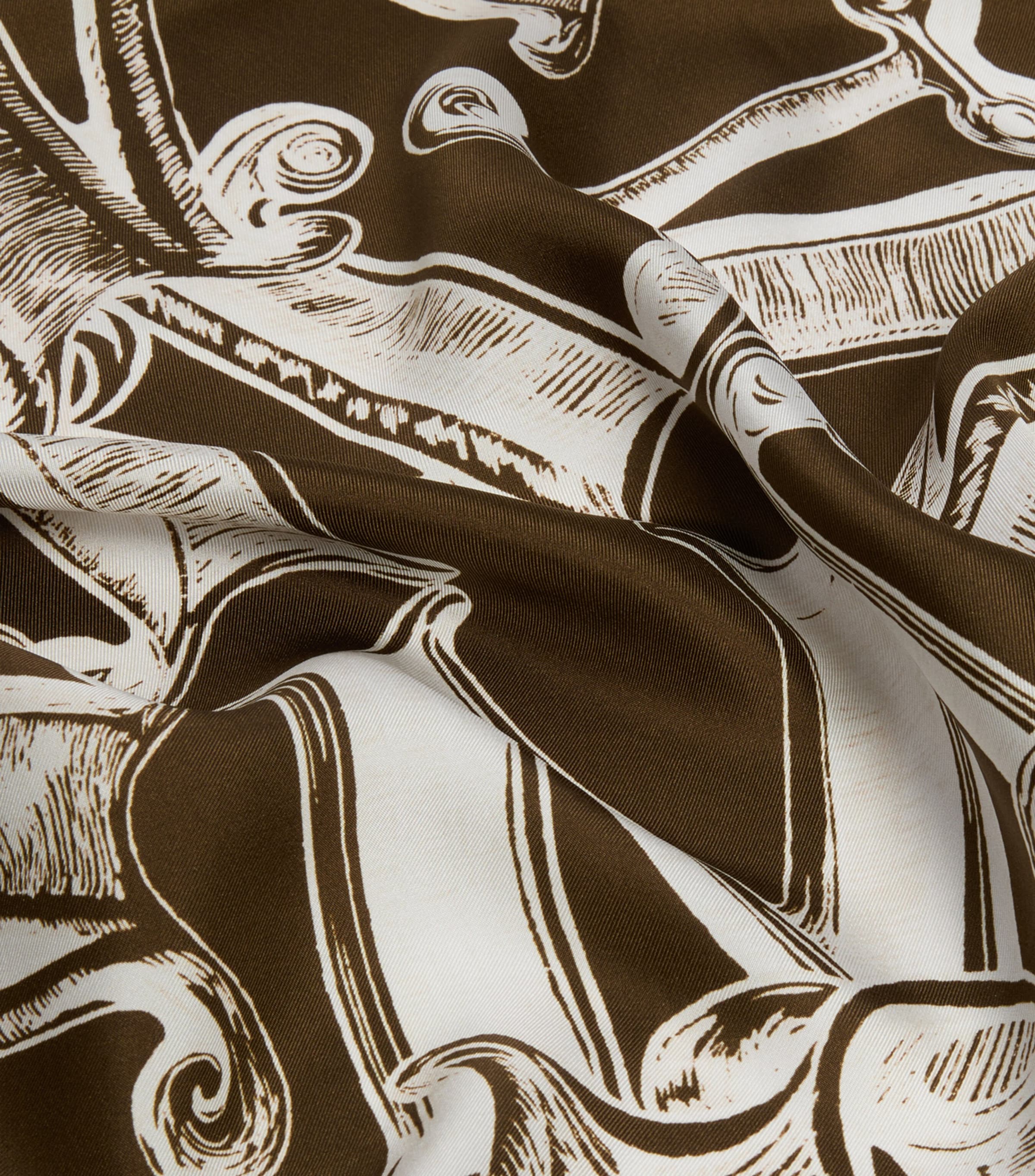 Max Mara Silk Logo Scarf Dark Brown Image 3