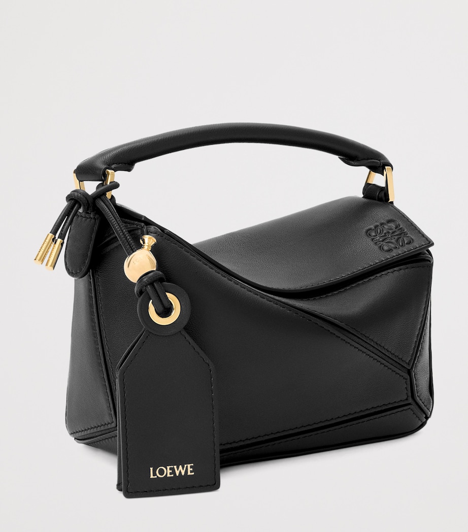 x Paula's Ibiza Mini Lambskin Puzzle Top-Handle Bag BLACK Image 3