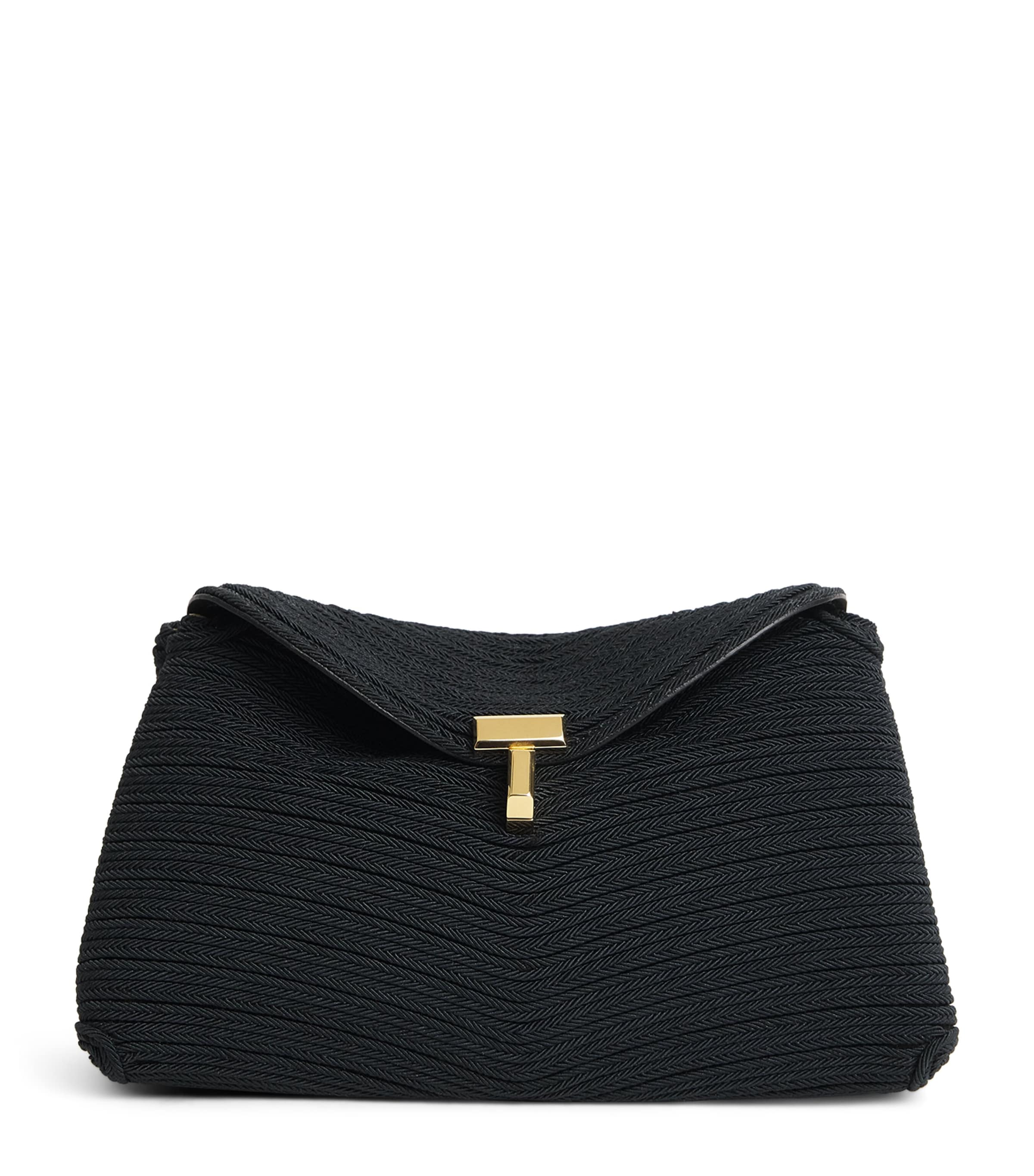 Toteme Mini Woven Clutch Bag Black Image 1