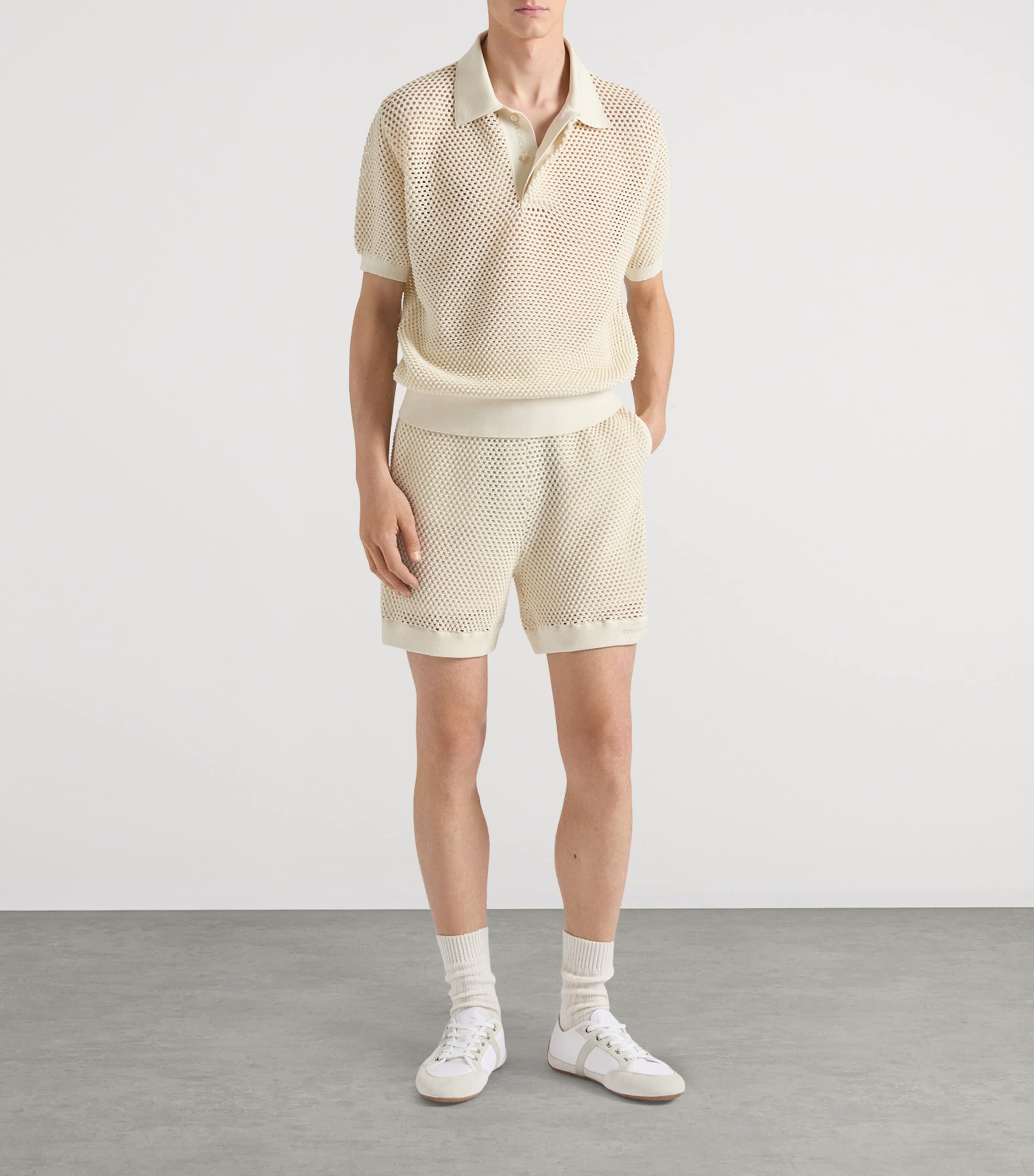 Cotton-Blend Crochet Shorts ECRU Image 2
