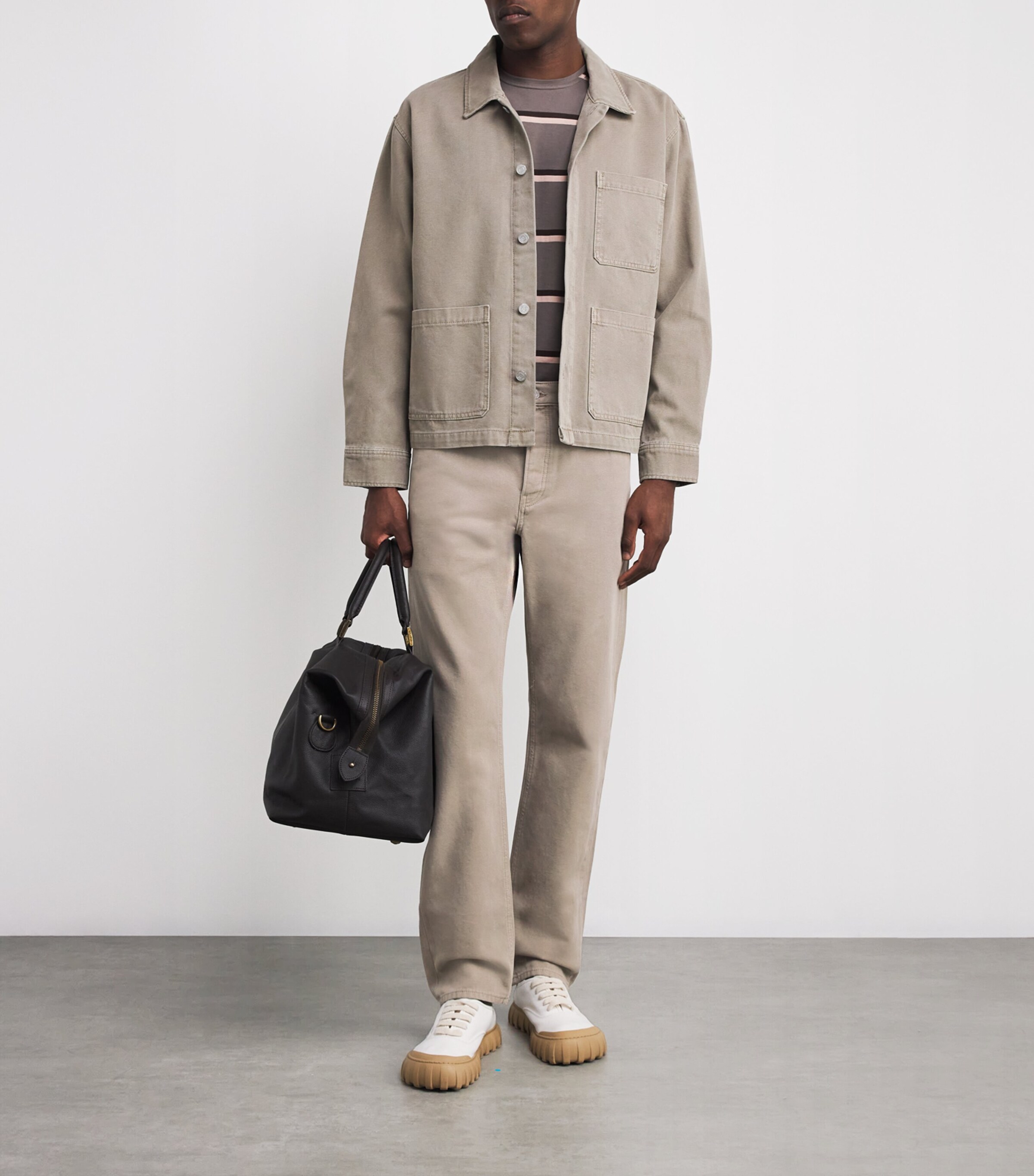 FRAME Mens The Straight Jeans Vintage Khaki Image 2