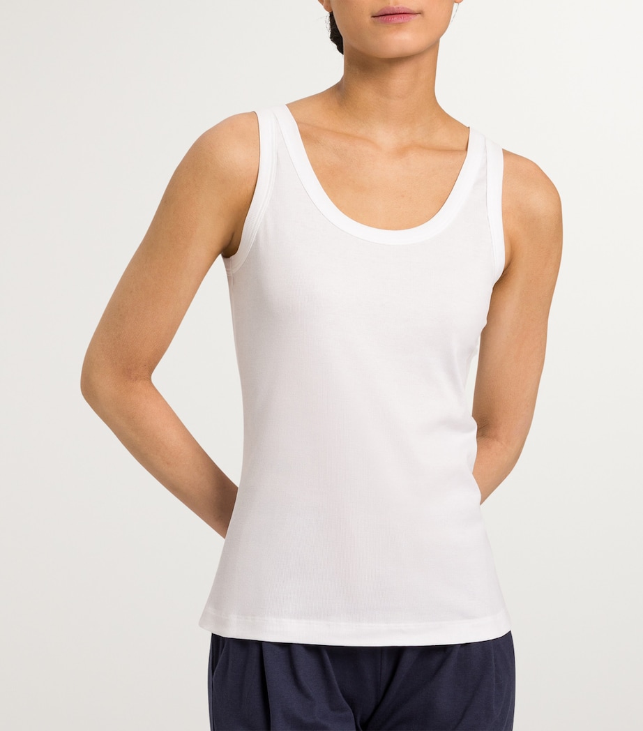 Cotton-Stretch Tank Top WHITE Image 3