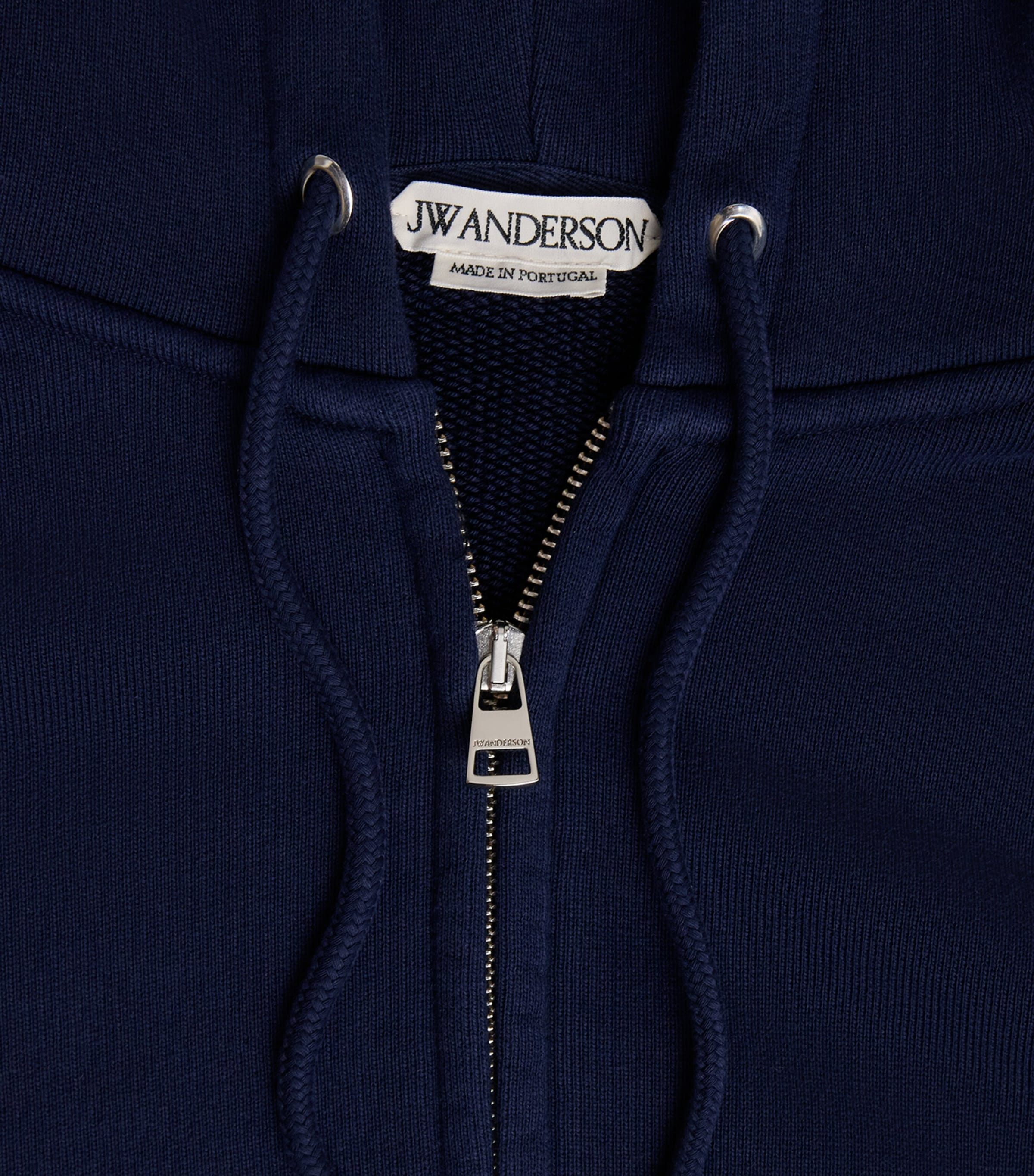 JW Anderson Mens Cotton Zip-Up Hoodie Navy Image 6