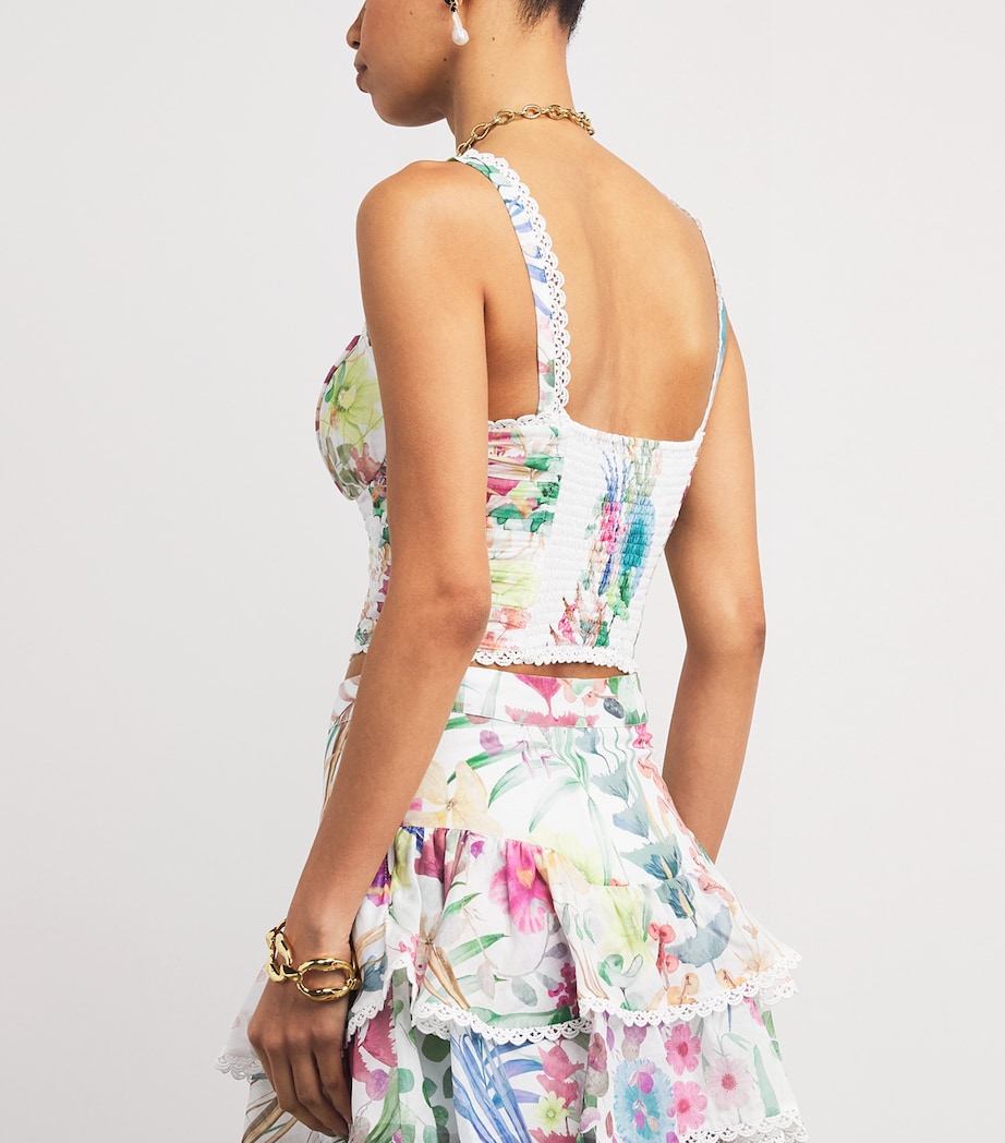 Floral Sylva Corset Top WHITE LAGOON Image 4