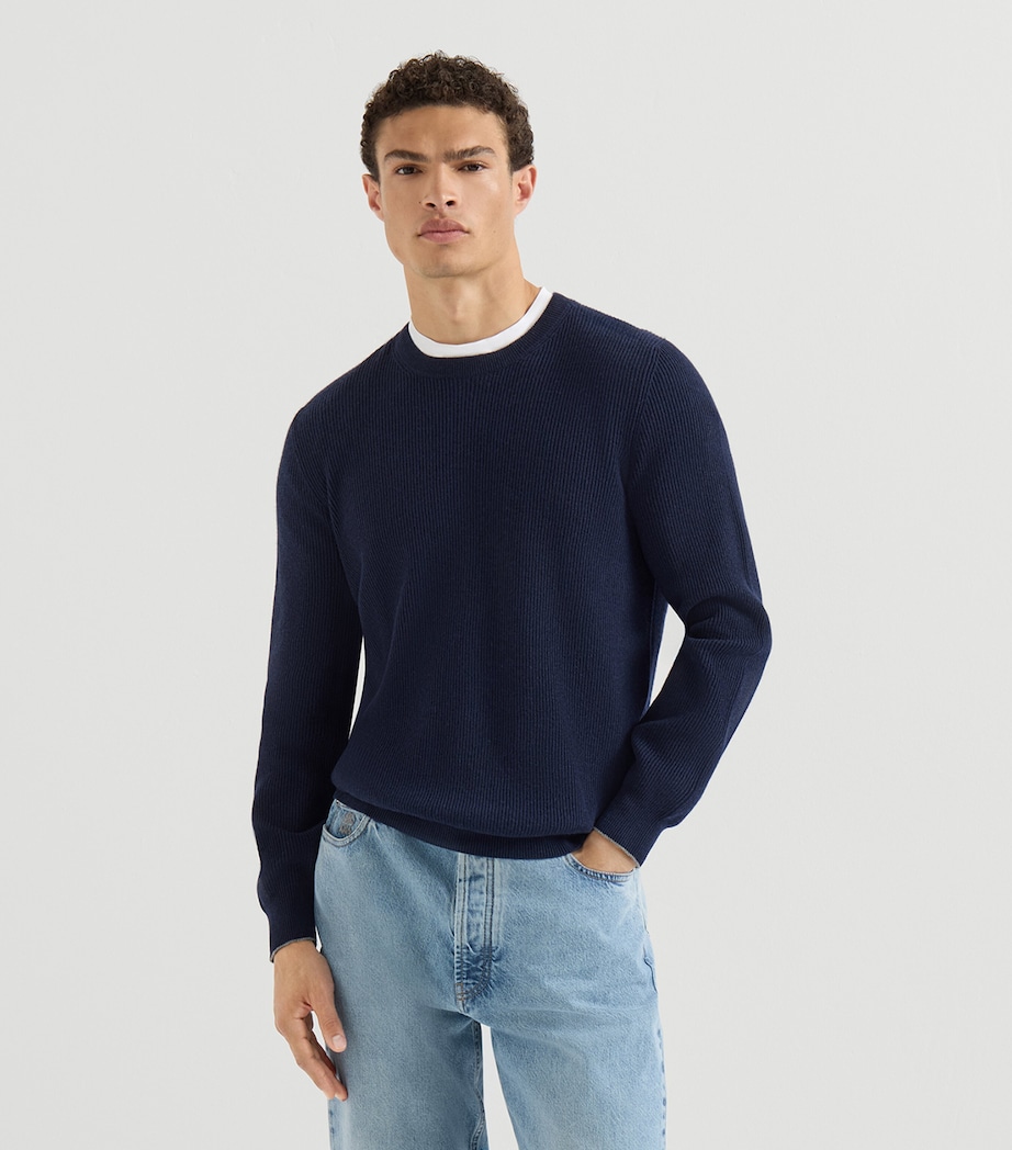 Brunello Cucinelli Mens Cashmere English Rib Sweater Image 3