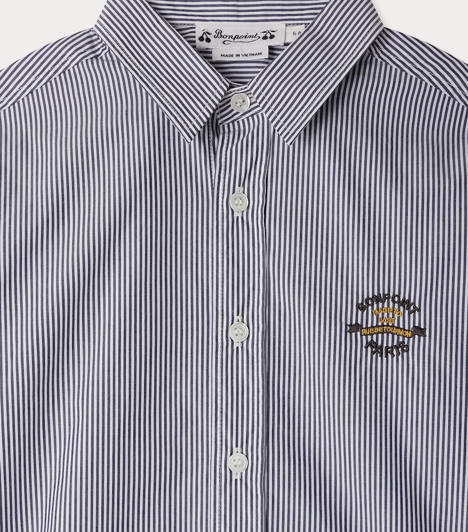Cotton Poplin Stripe Shirt (4-14 Years) RA FAUX NOIR Image 3
