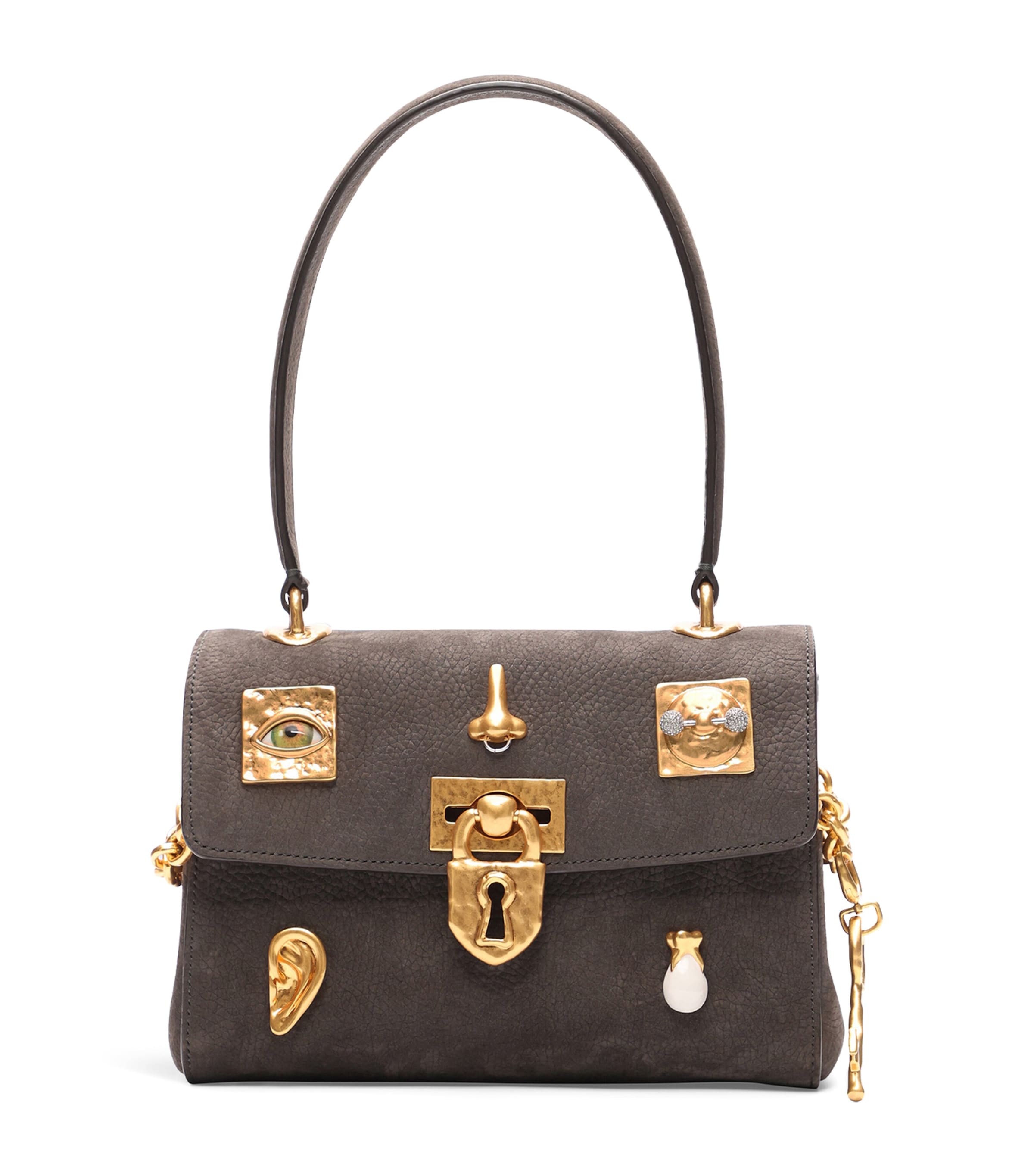 Schiaparelli Mini Leather Bijoux Secret Top-Handle Bag Dark Grey Image 1