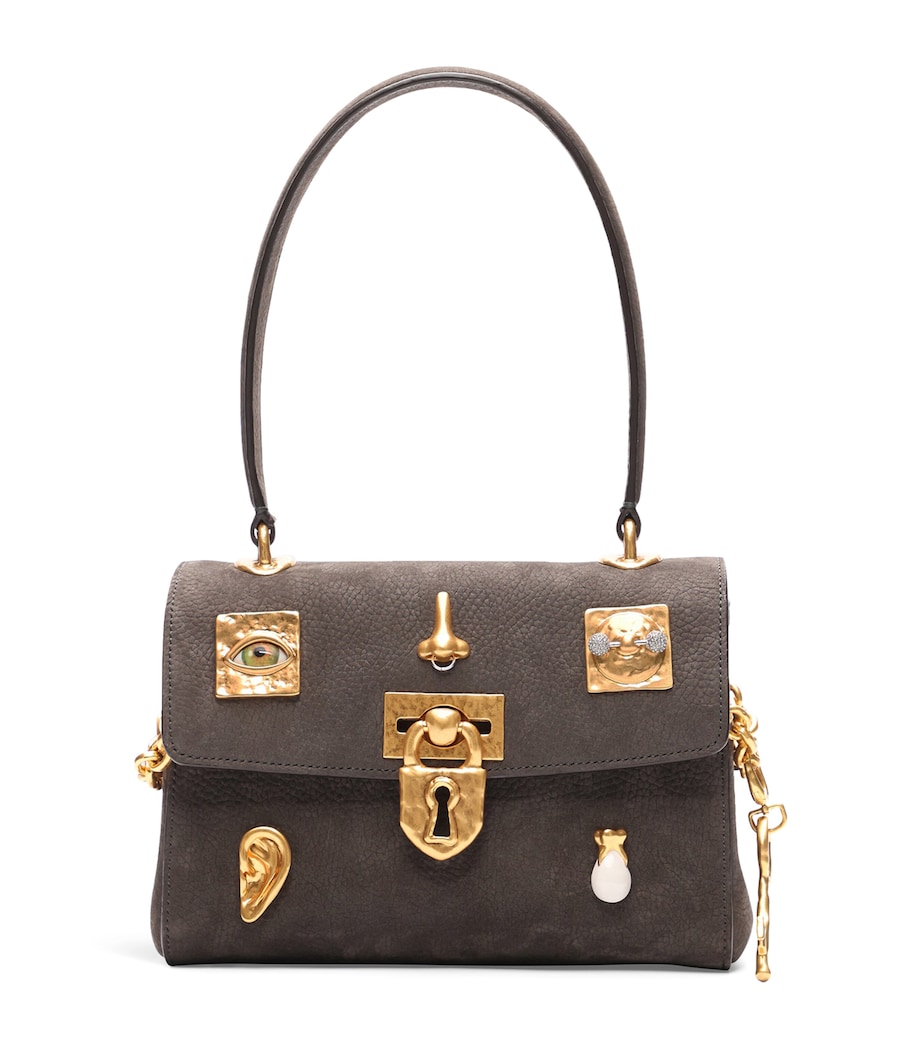 Schiaparelli Mini Leather Bijoux Secret Top-Handle Bag Dark Grey Image 1
