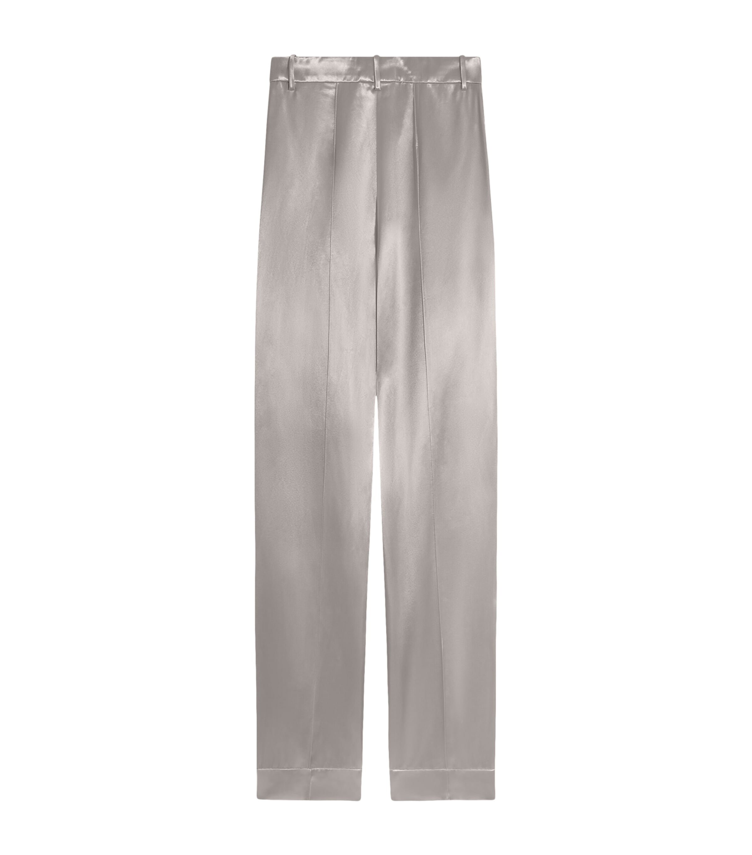 Schiaparelli Womens Satin Bias-Cut Trousers Silver Image 5