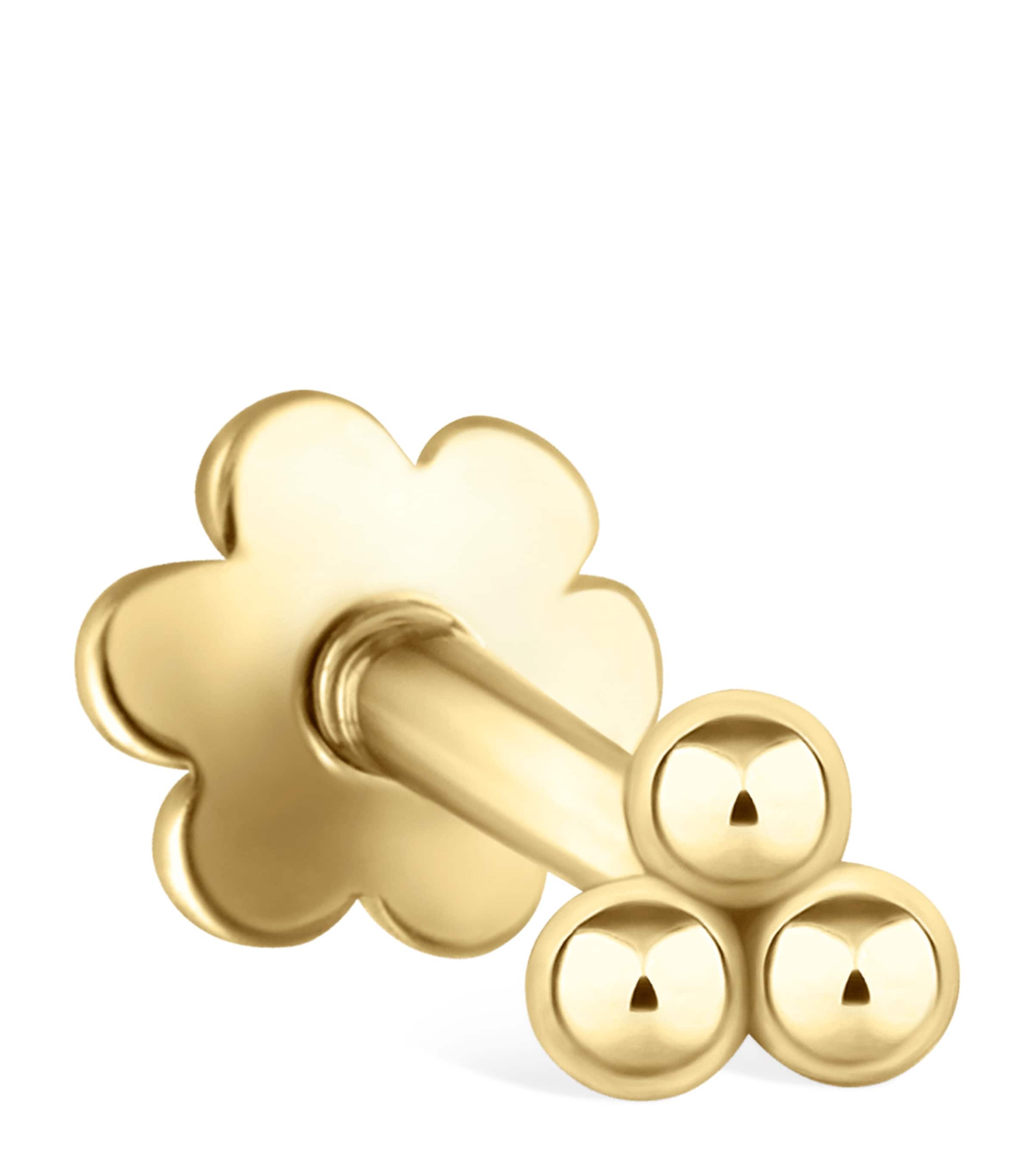 Maria Tash Gold Ball Trinity Threaded Stud Earring In Gold