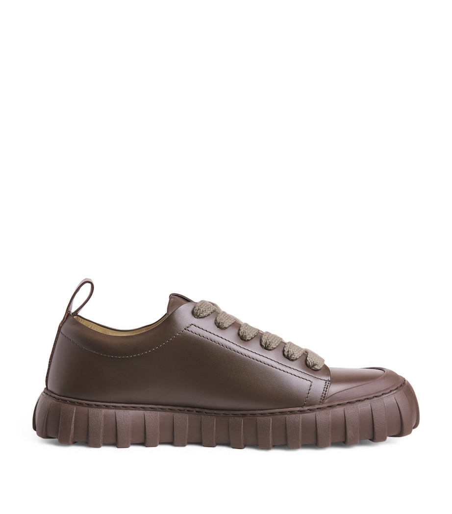 AMI Paris Leather Tempo Sneakers Olive Image 1