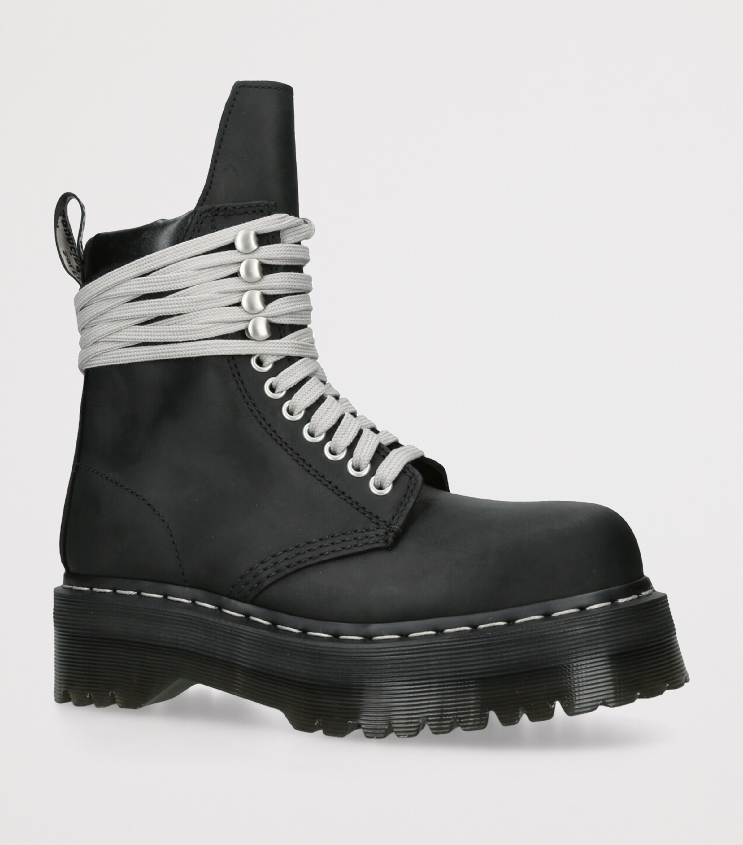 Rick Owens x Dr. Martens Leather Steel Toe Boots Black/comb Image 3