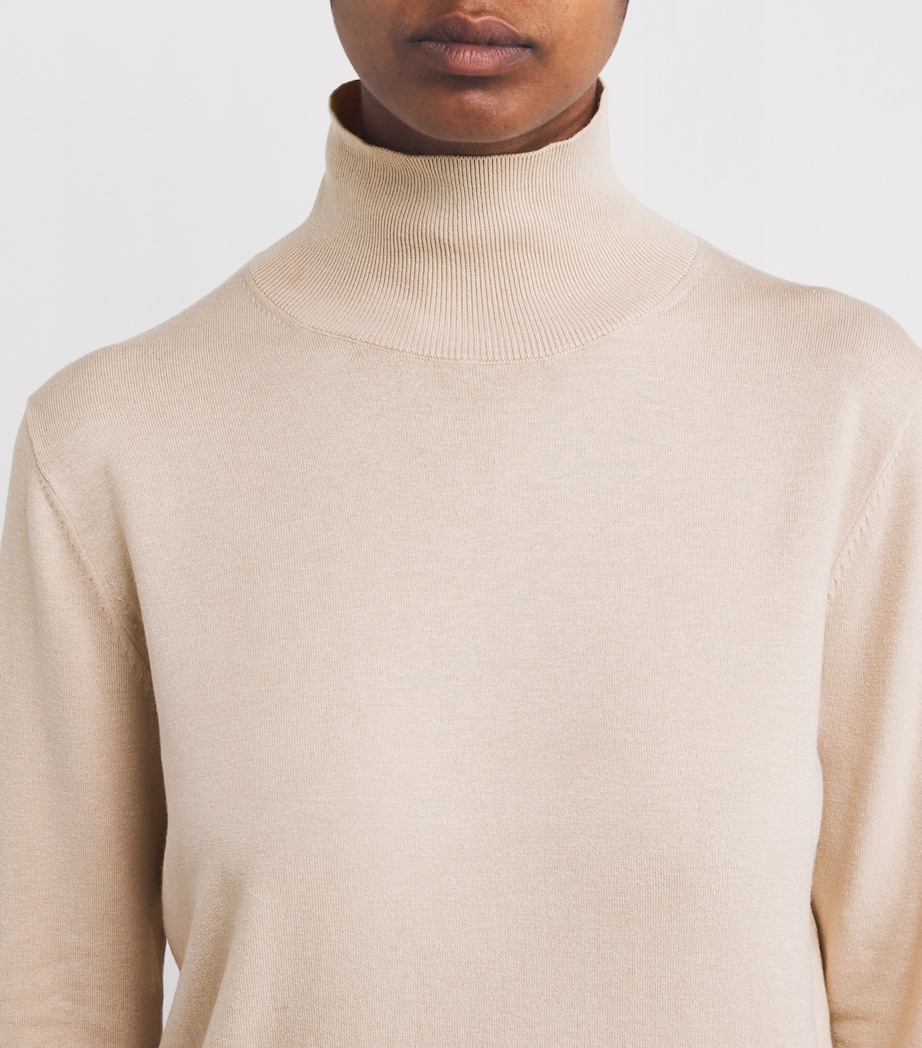 Silk-Wool-Blend Rollneck Sweater BEIGE Image 6