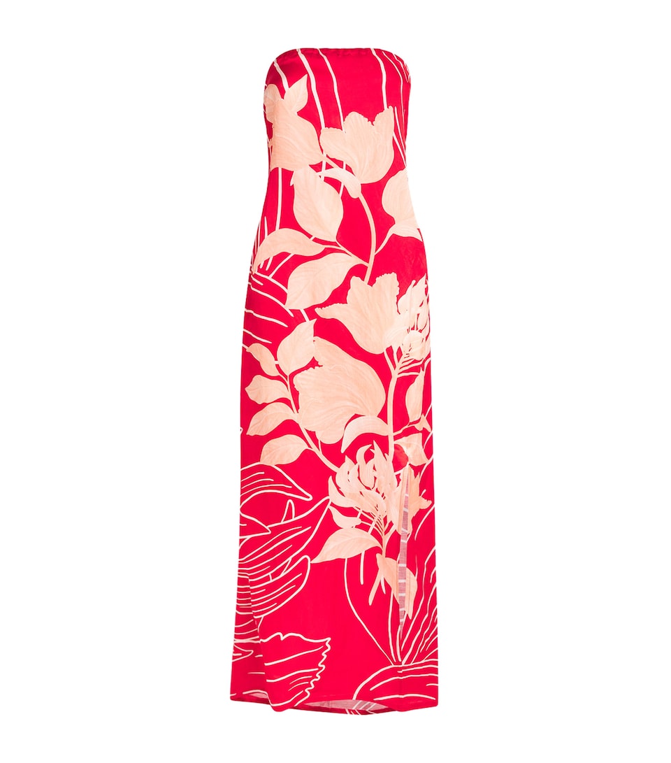 Verandah Strapless Tulip Maxi Dress Blush/red