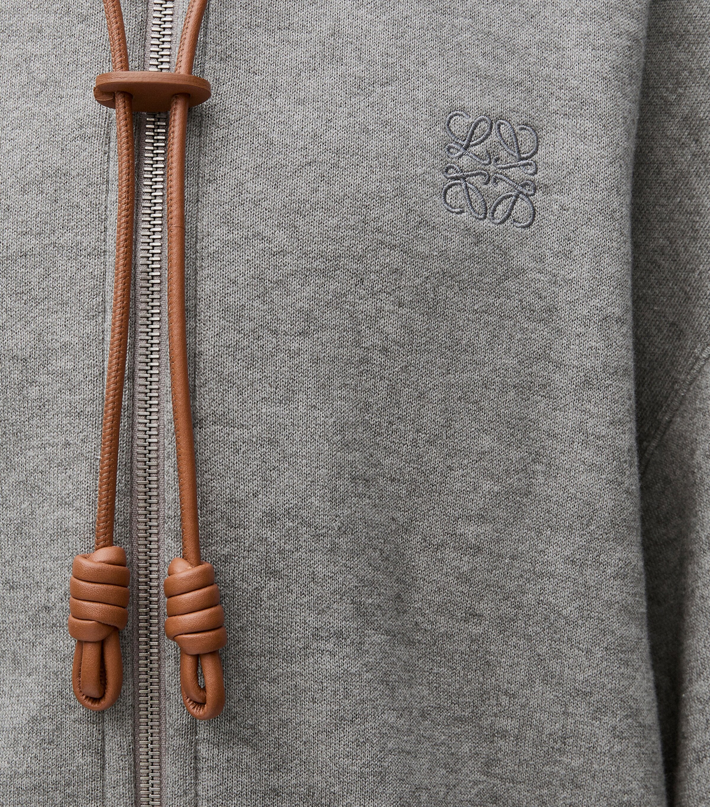 LOEWE Womens Cotton-Cashmere Flamenco Hoodie Grey Image 5