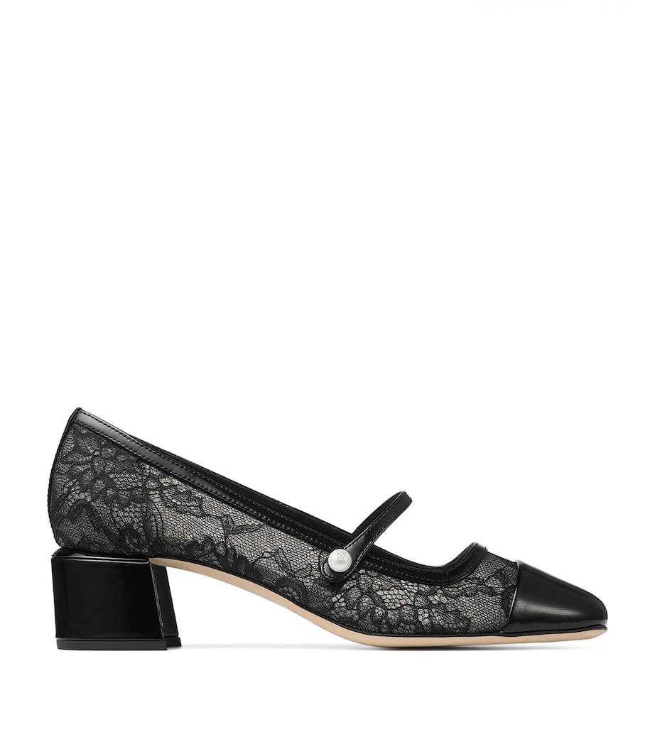 Elisa 45 Lace Mary Jane Pumps BLACK/BLACK Image 1