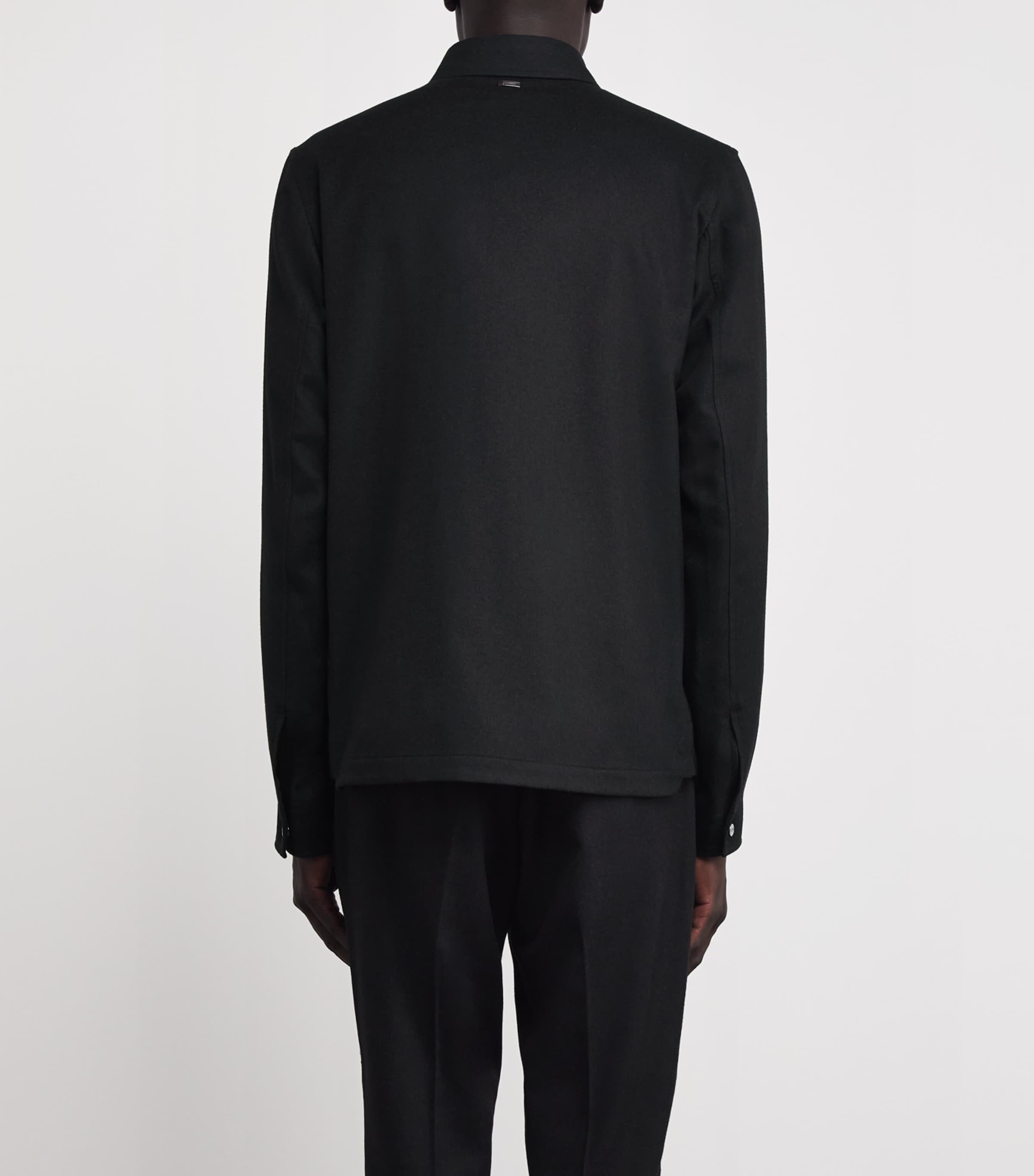 Water-Repellent Cashmere-Silk Overshirt BLACK Image 4