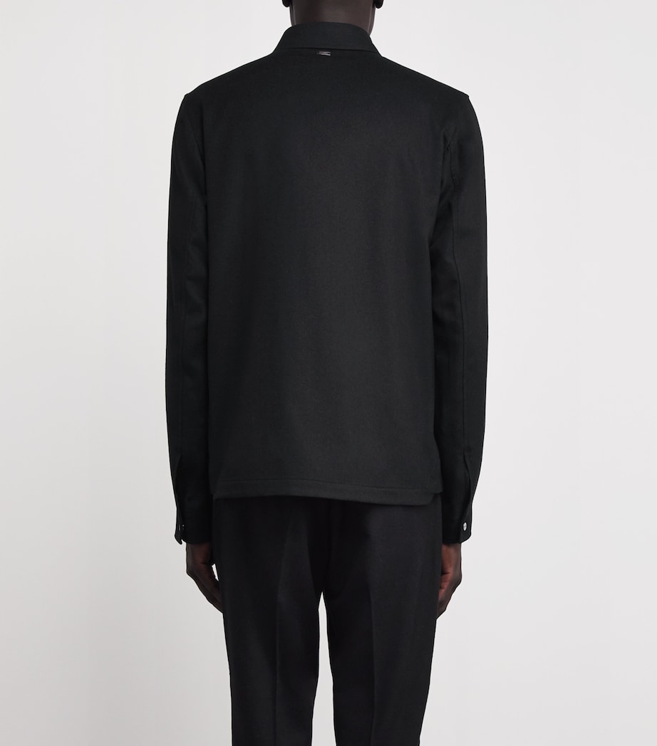 Water-Repellent Cashmere-Silk Overshirt BLACK Image 4