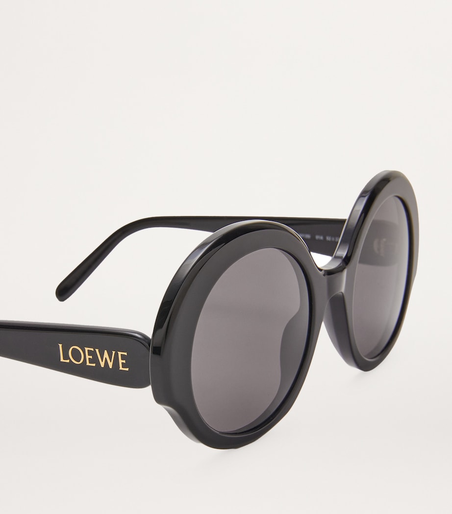 Thin Round Sunglasses BLACK Image 4