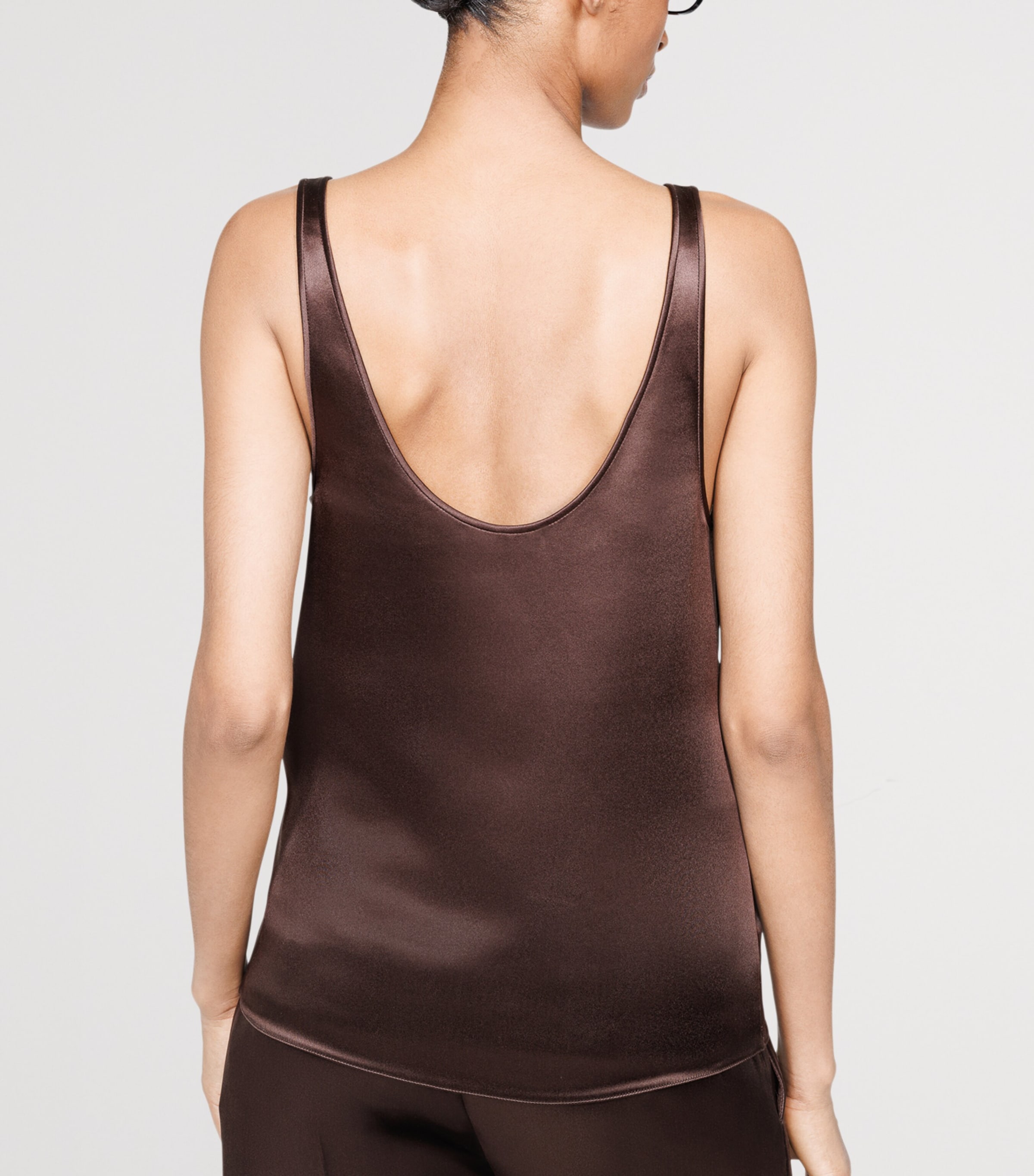 TOM FORD Womens Silk Plunge-Neck Tank Top Ear Image 3