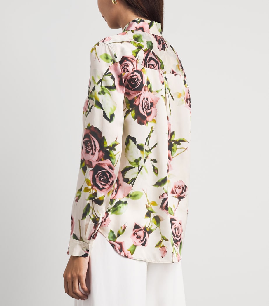 L'Agence Womens Silk Floral Tyler Shirt Emr Ecr/mv Rmntc Rse Image 5
