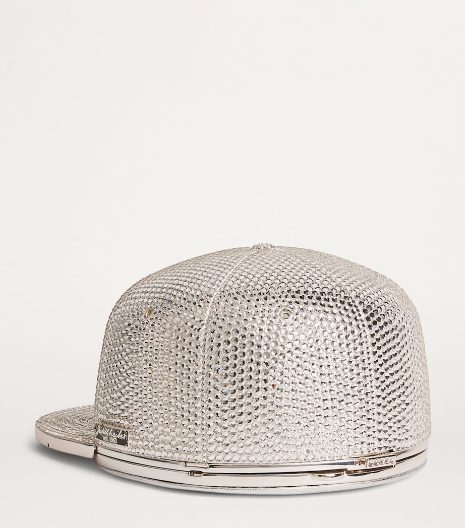 Embellished Baseball Cap Clutch Bag SILVER RHINE MULTI Image 3