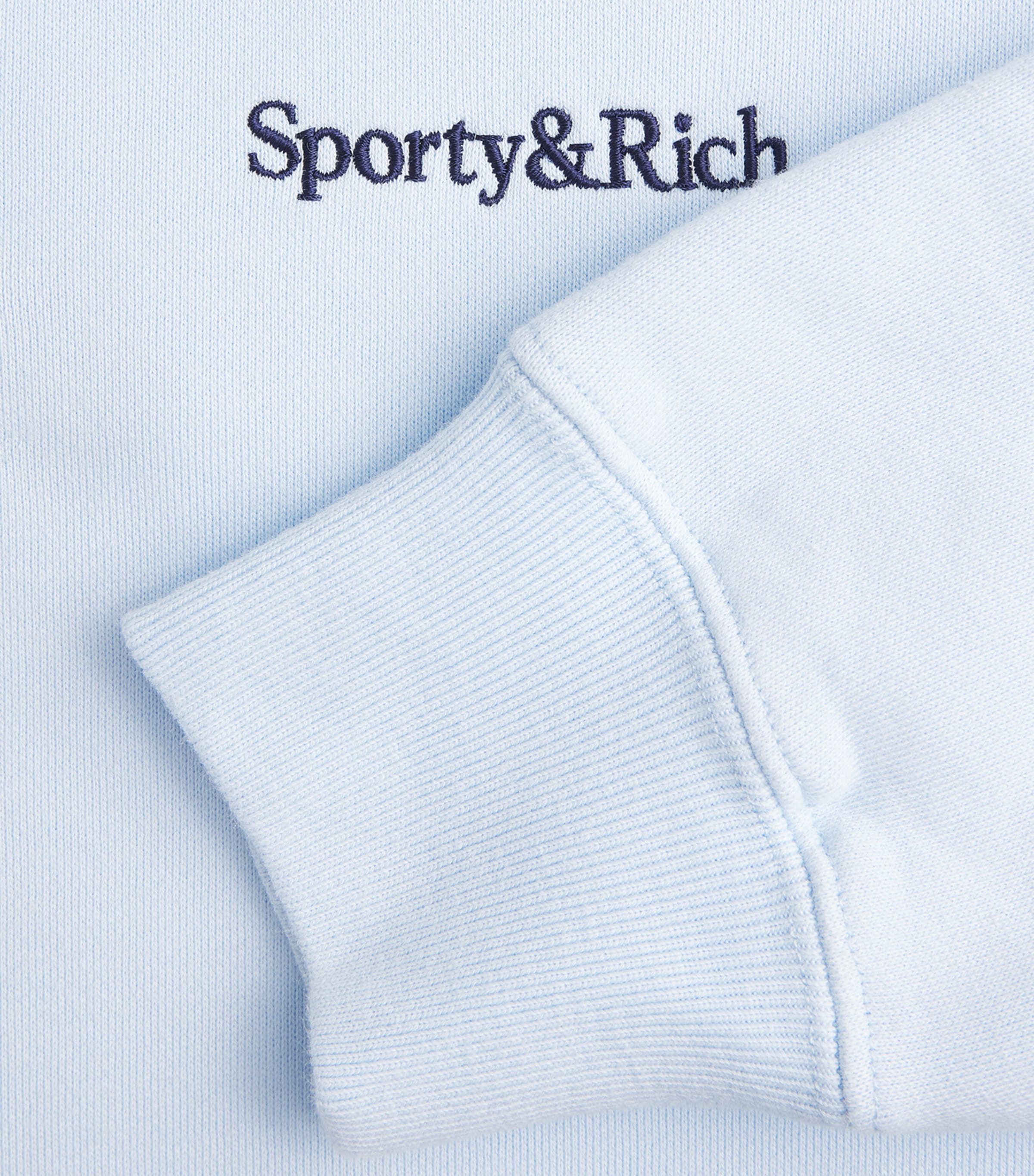 Sporty & Rich Womens Cotton Serif Polo Sweatshirt Ciel Navy Image 6