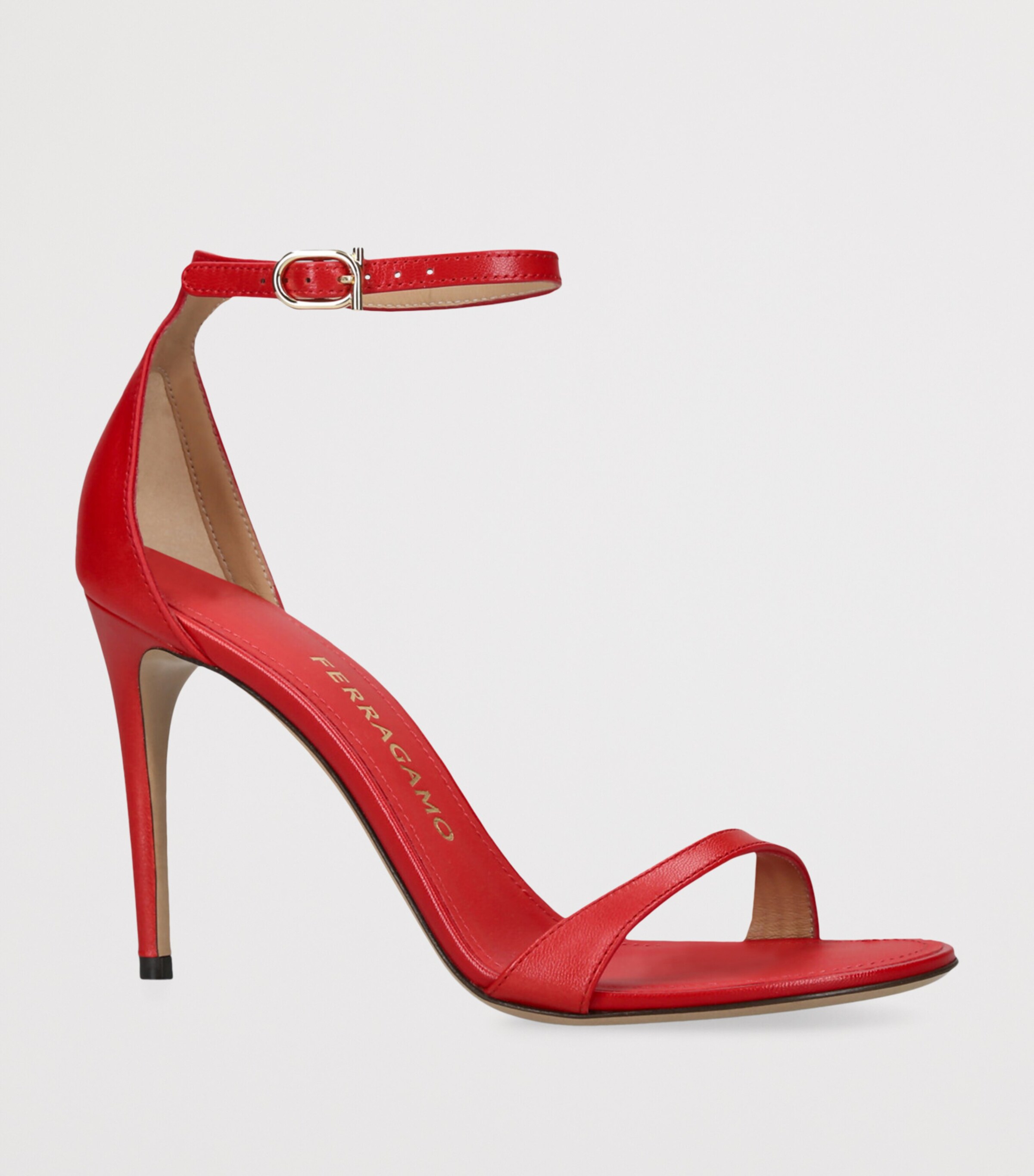 Salvatore Ferragamo Leather Milly Heeled Sandals 95 Red Image 3