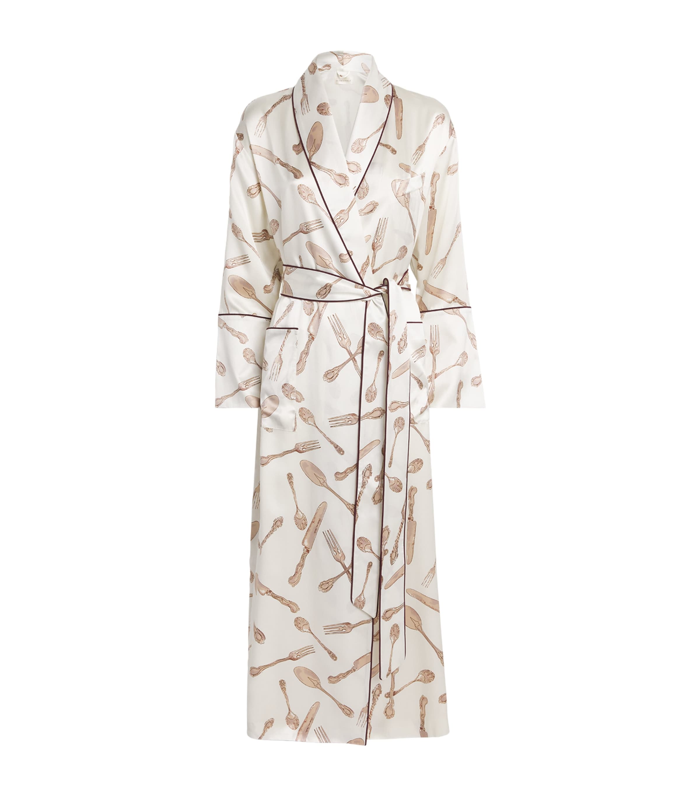 Olivia von Halle Womens Silk Cutlery Capability Robe Sevilla Image 1