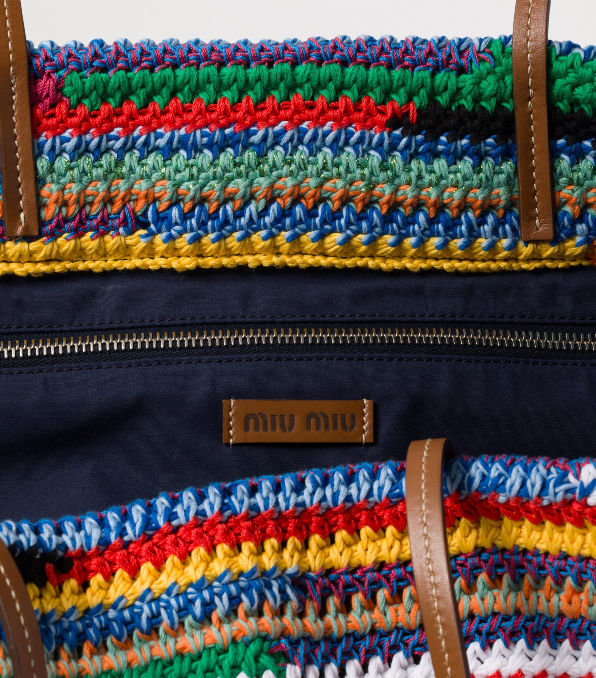 Miu Miu Crochet Logo Tote Bag Image 6
