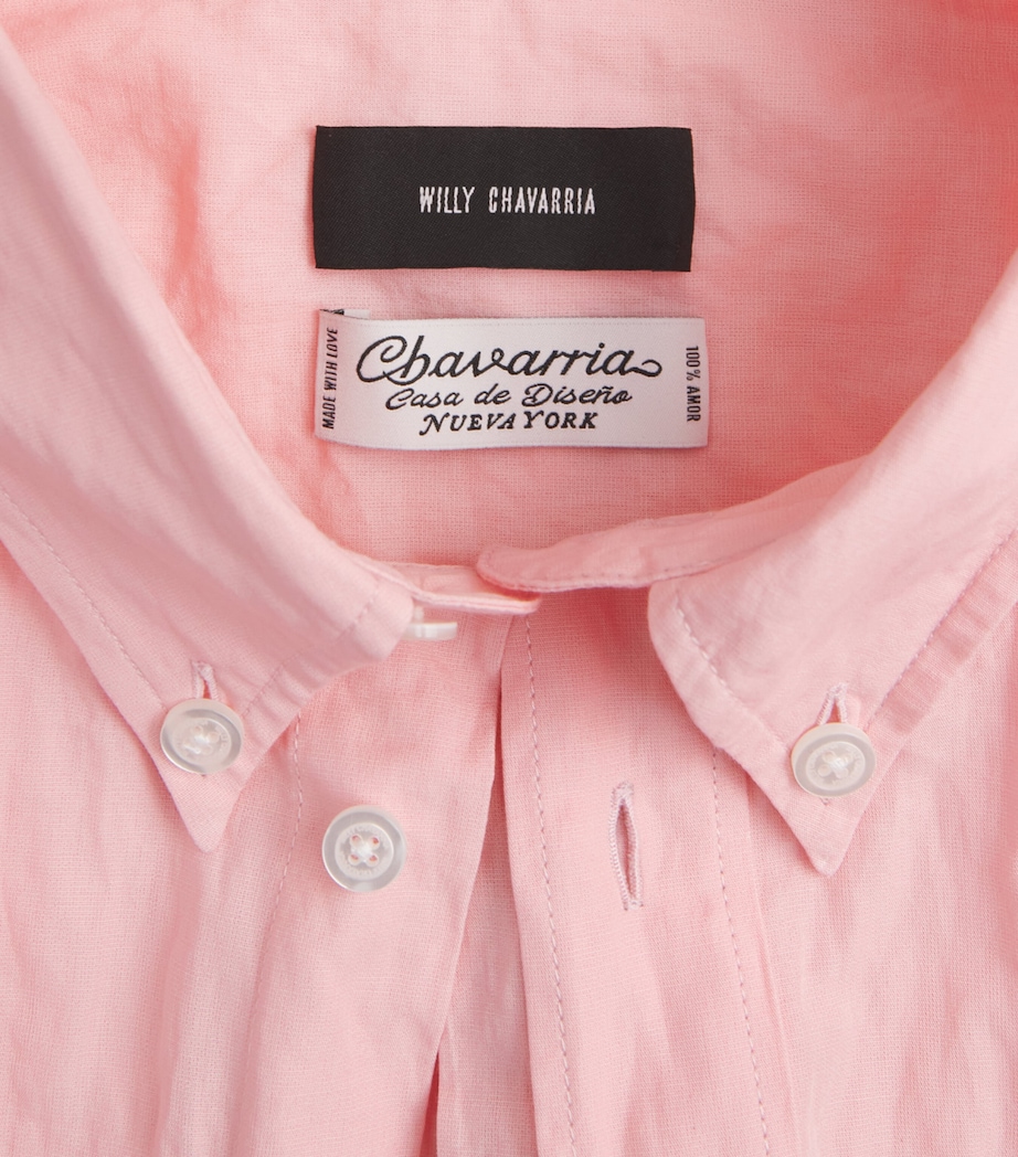 Willy Chavarria Mens Cotton Veterano Shirt Chicle Image 6
