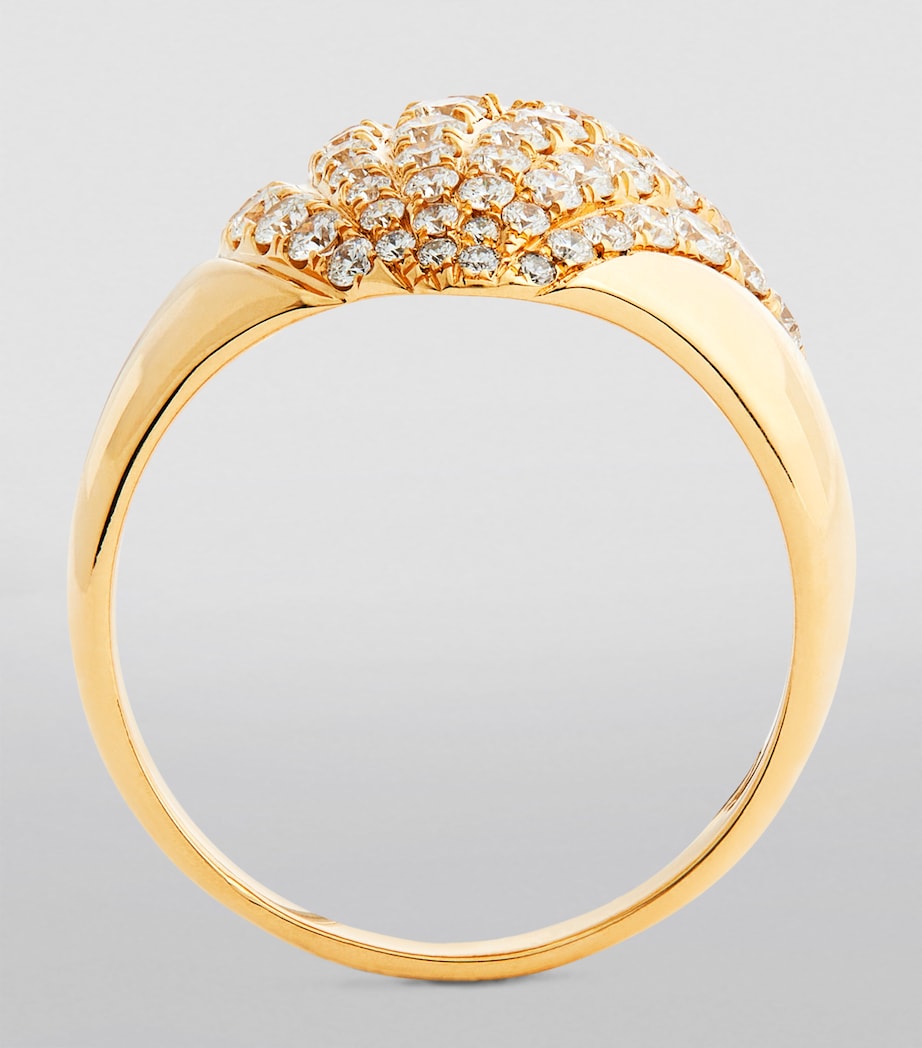 Yellow Gold and Diamond Aurora Shell Ring YELLOW GOLD Image 2