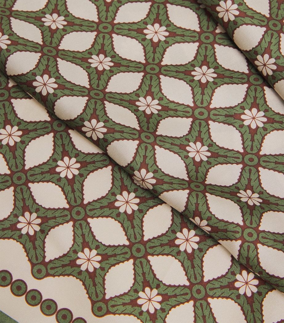 Silk Printed Scarf BEIGE Image 4