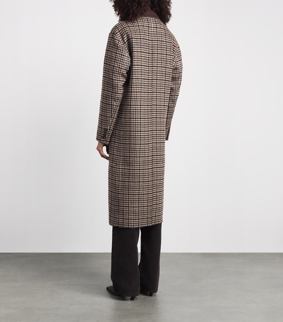 Rag & Bone Womens Wool-Blend Vasso Check Coat Multipld Image 5