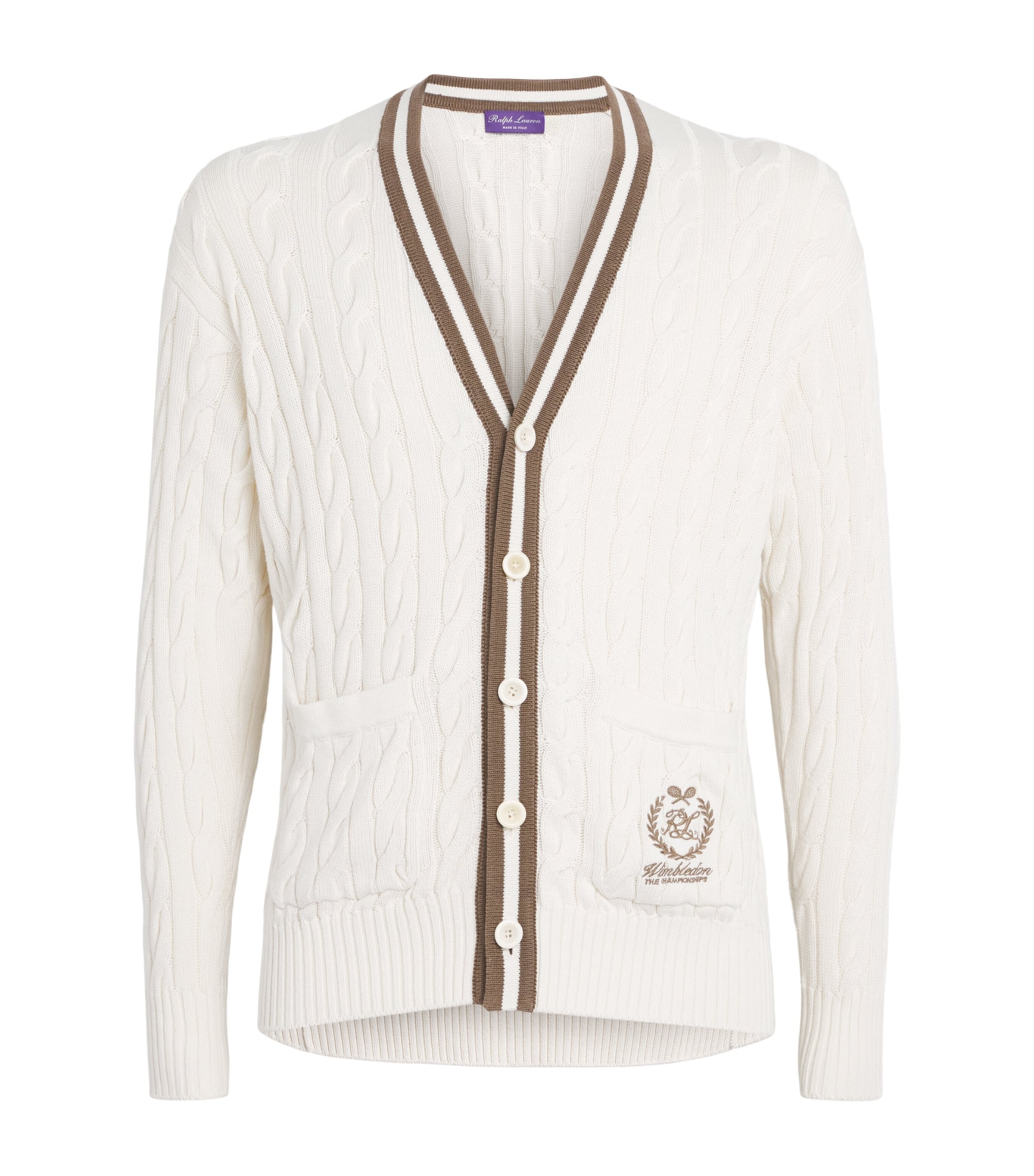 Ralph Lauren Purple Label Ivory x Wimbledon Cotton-Blend Cable