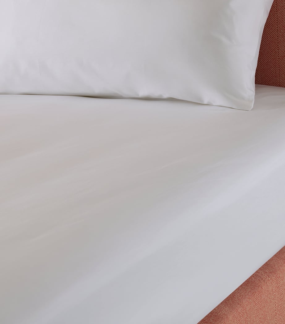 Cotton Percale The Drift Super King Fitted Sheet (180cm x 200cm) WHITE Image 2