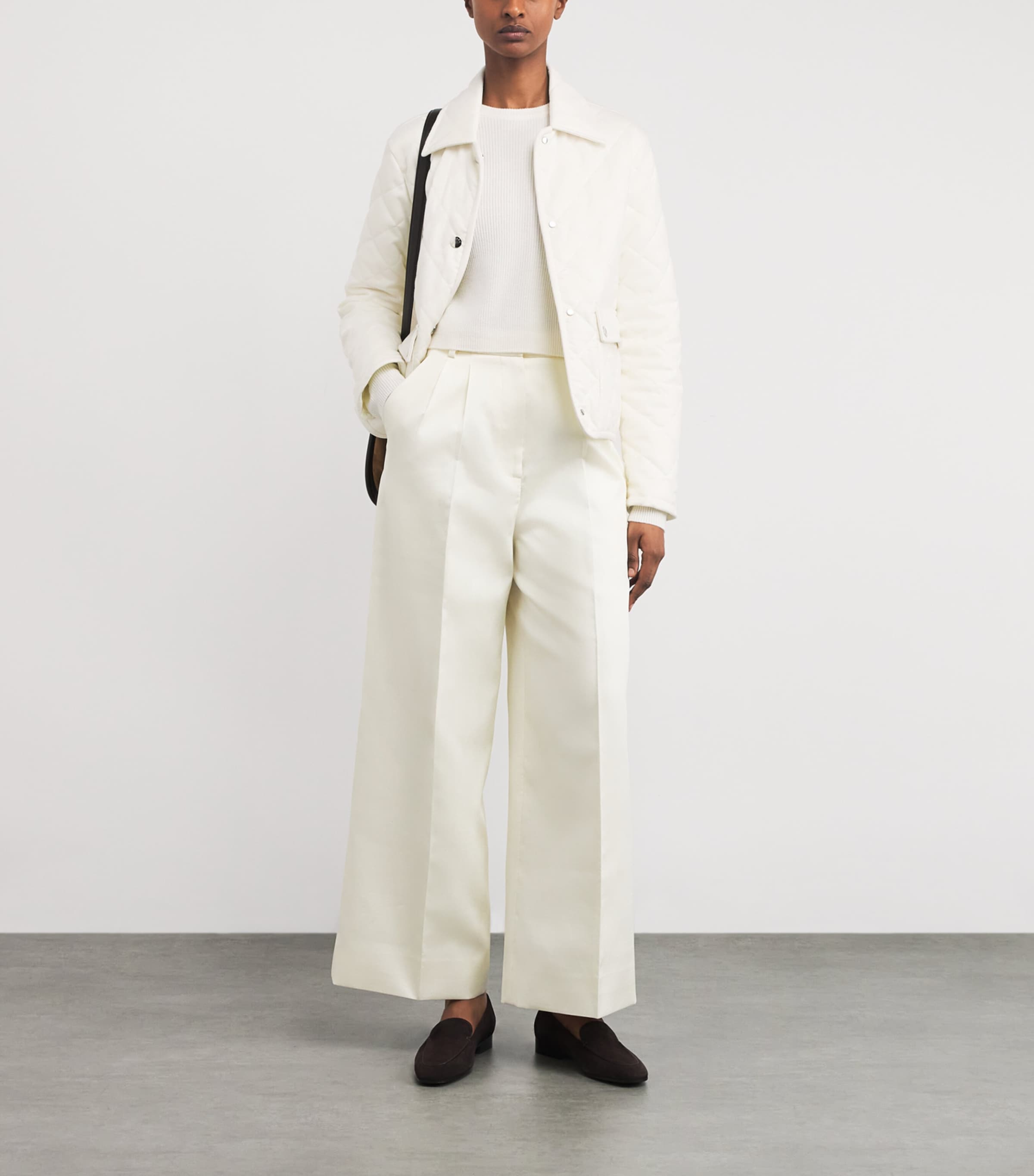 Cashmere Quilted Down Jacket WHITE Image 2