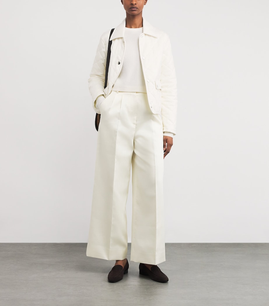 Cashmere Quilted Down Jacket WHITE Image 2