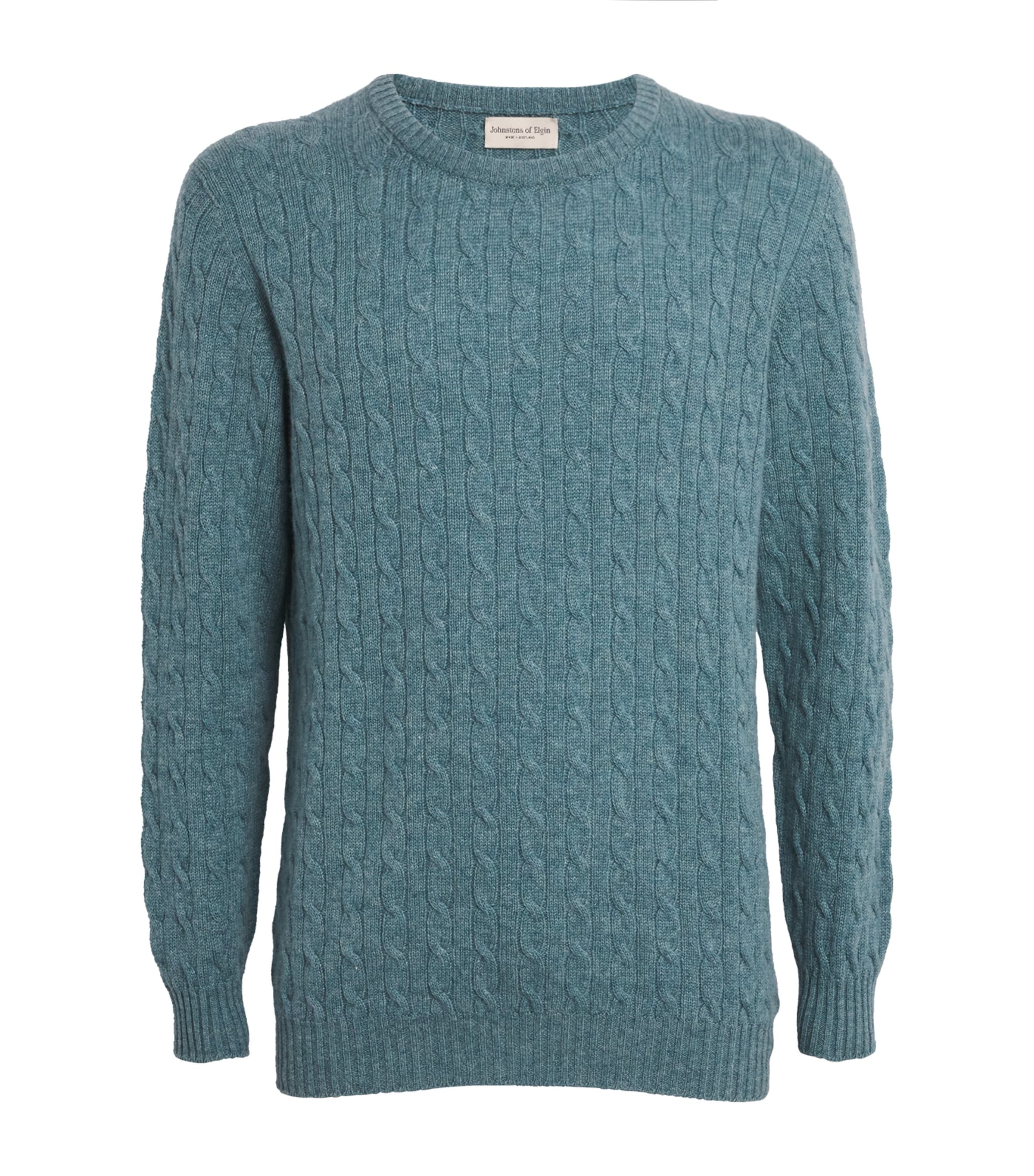 Johnstons Of Elgin Cashmere Cable-knit Sweater In Green