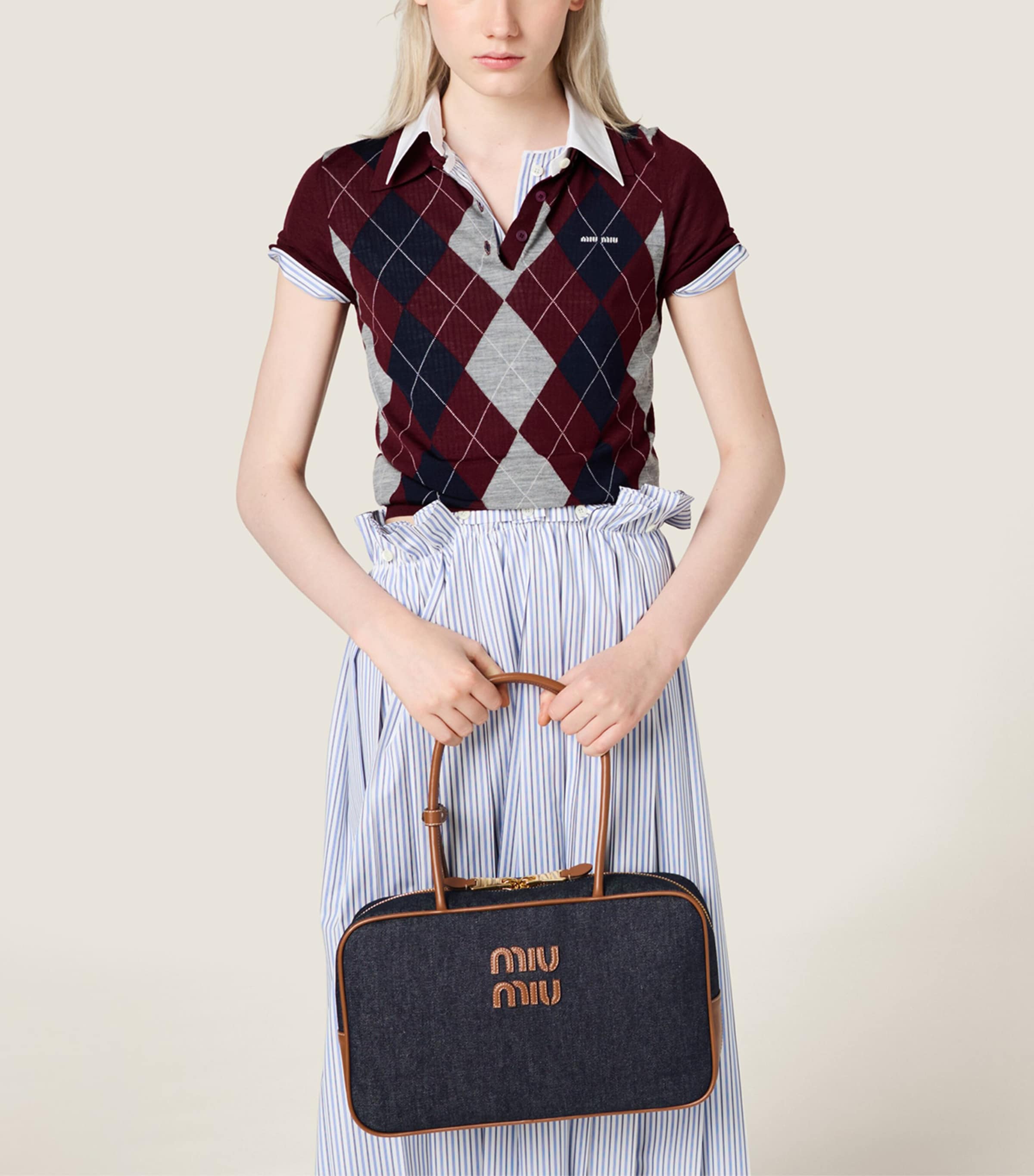 Denim Beau Top-Handle Bag F0S30 Image 8