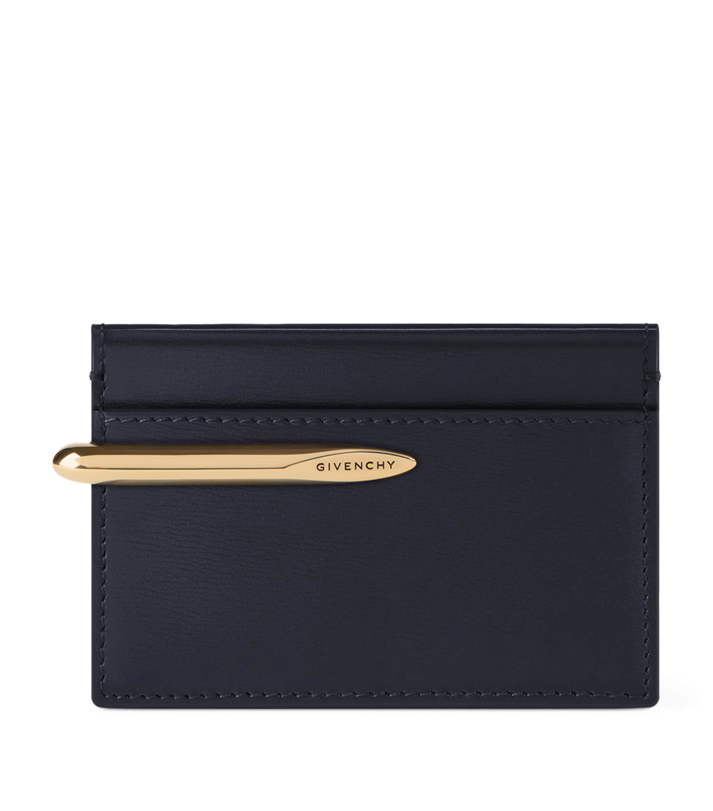 Leather Pinch Cardholder BLACK Image 1