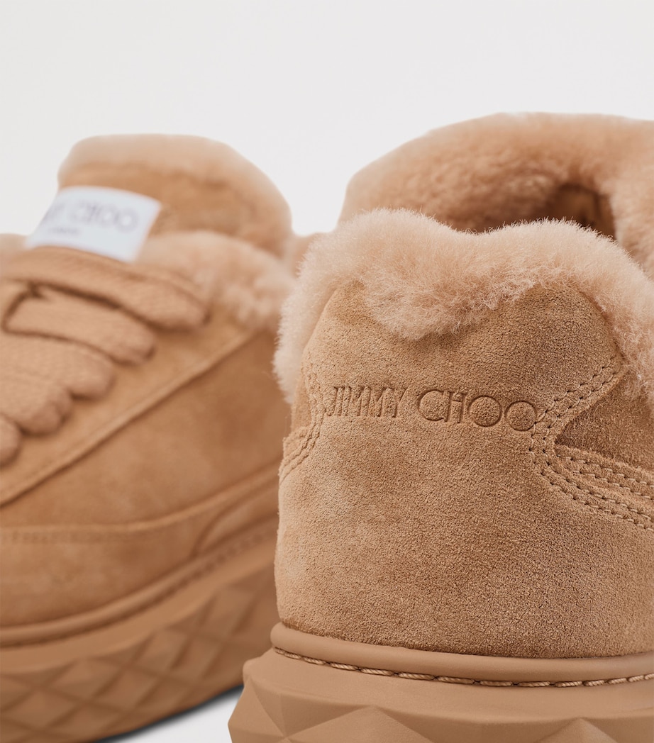 Diamond Maxi Retro Suede-Shearling Sneakers V TOFFEE/TOFFEE Image 5