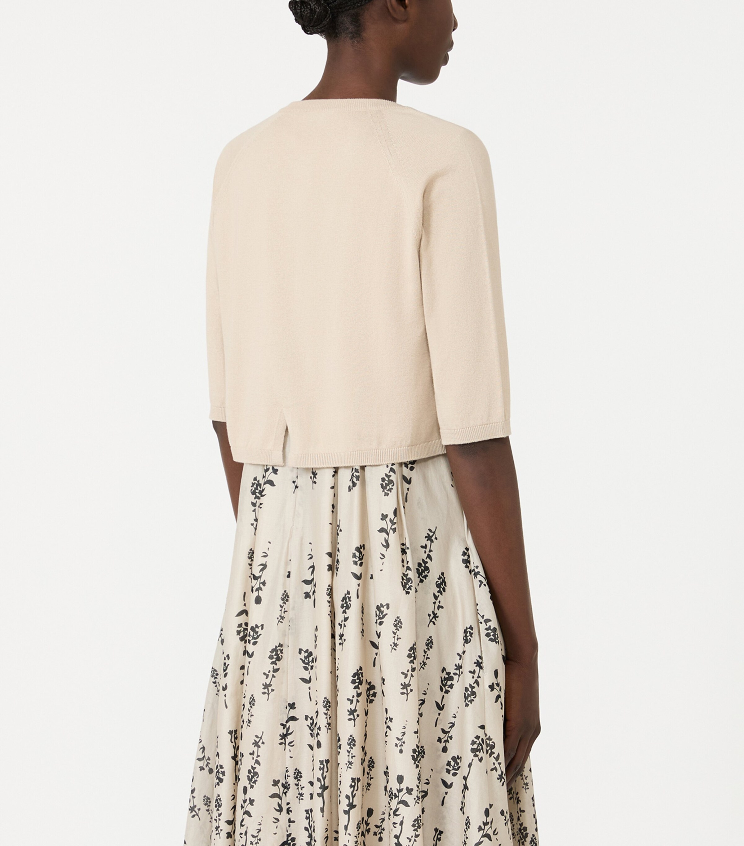 Max Mara Womens Cotton-Silk-Cashmere Cardigan Natural Image 4