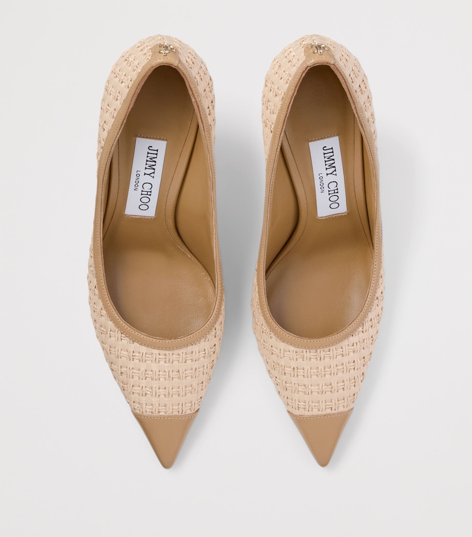 Love 85 Leather-Trim Raffia Pumps CAPPUCCINO/NATURAL Image 2