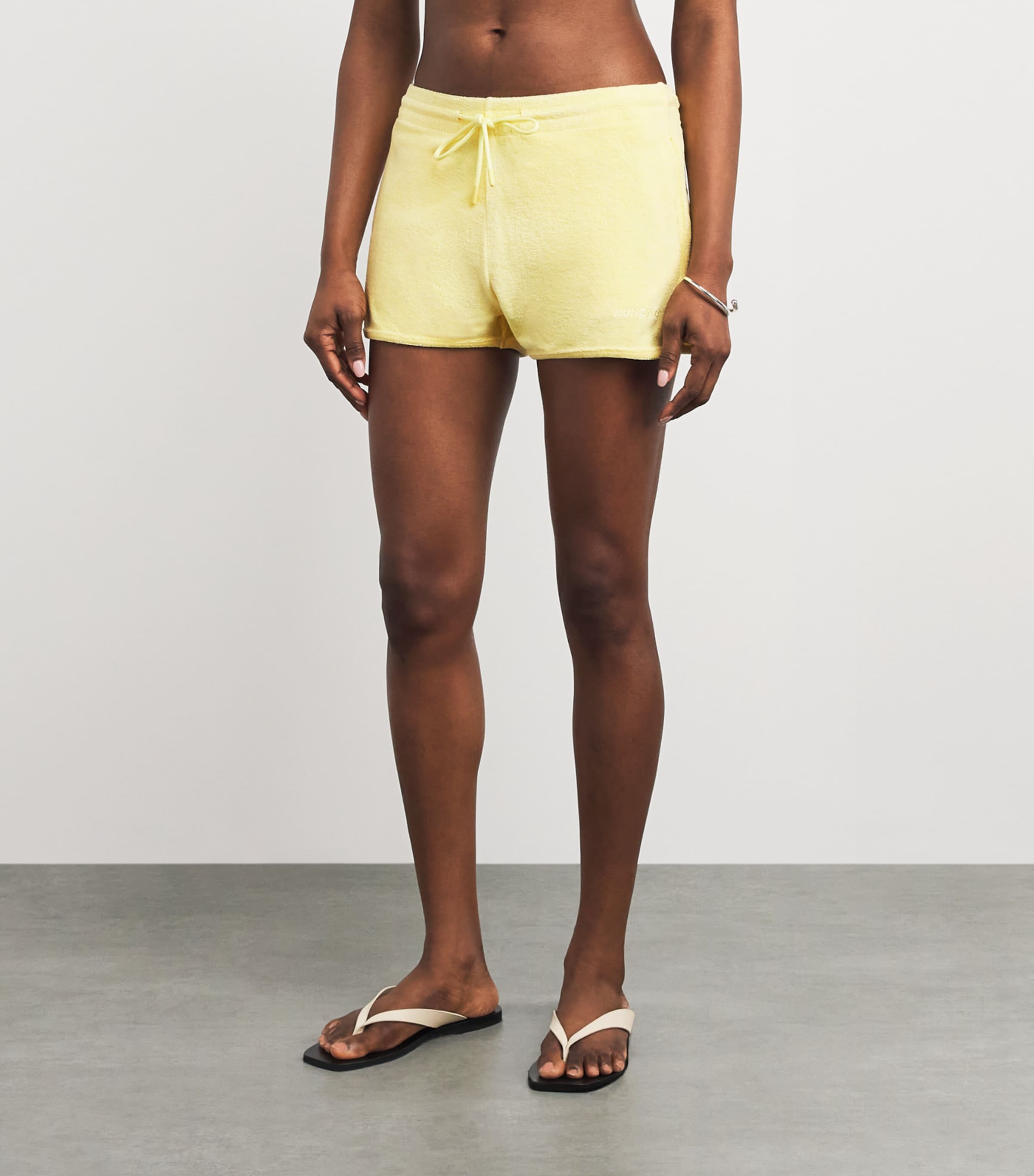 Hunza G Womens Cotton Terry Towelling Shorts Butter Image 4