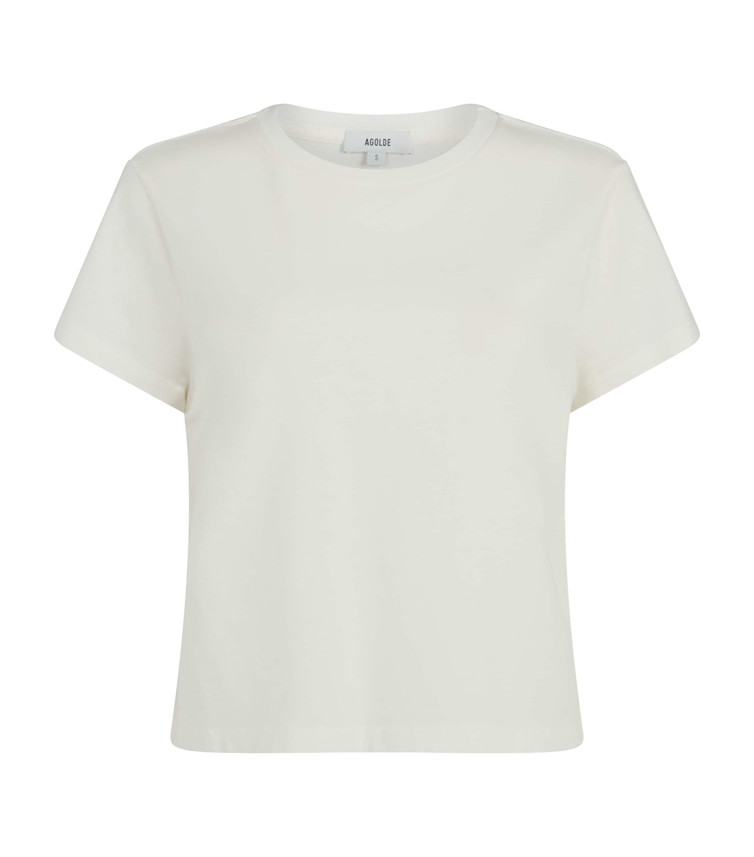 Agolde Organic Cotton Adine Shrunken T-shirt In White