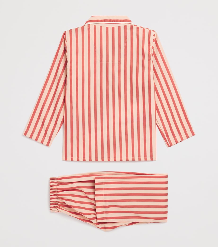 Cotton Stripe Capri Pyjamas (3-16 Years) RED Image 2