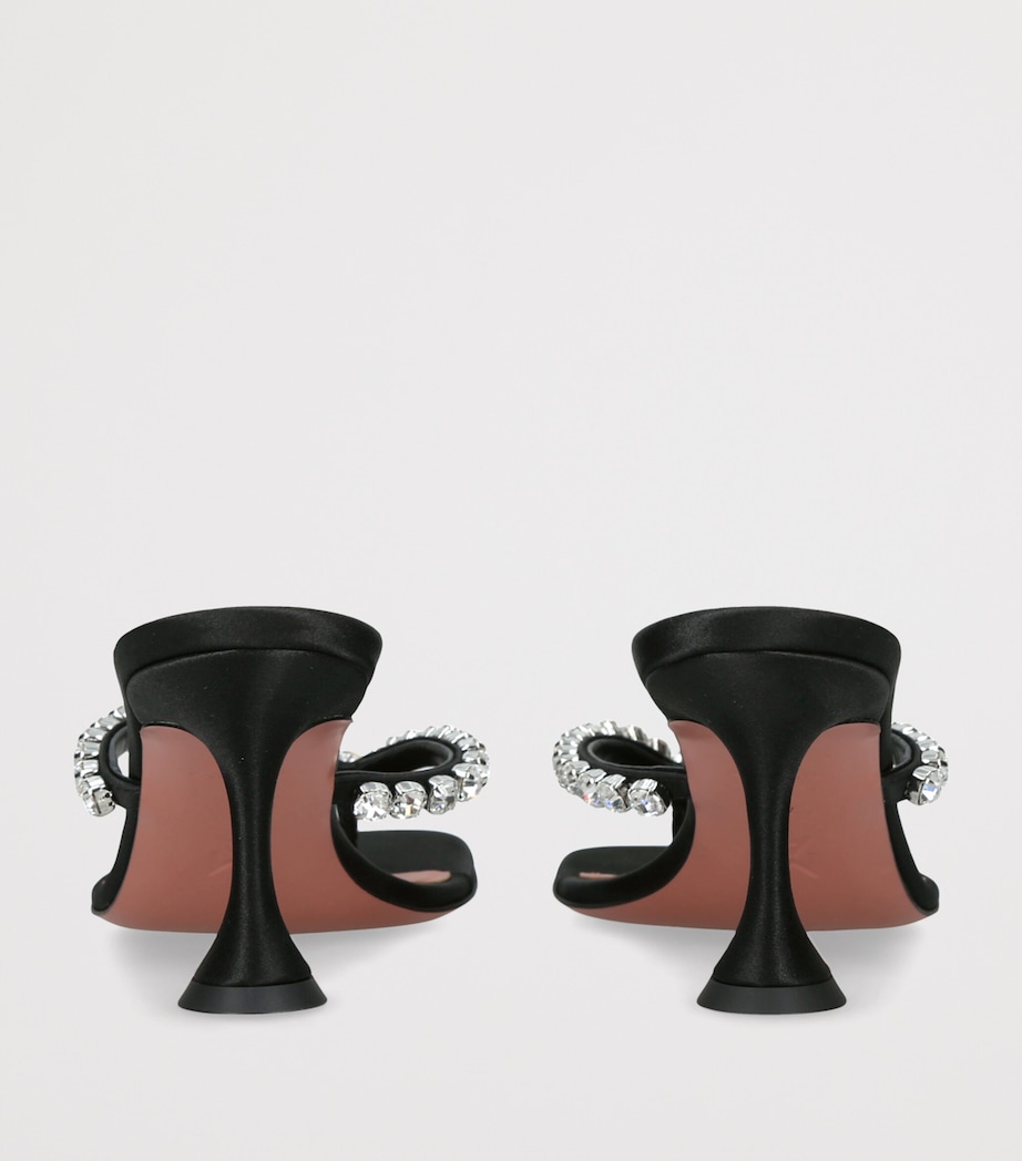 Amina Muaddi Satin Crystal-Embellished Gigi Heeled Sandals 70 Black Image 2