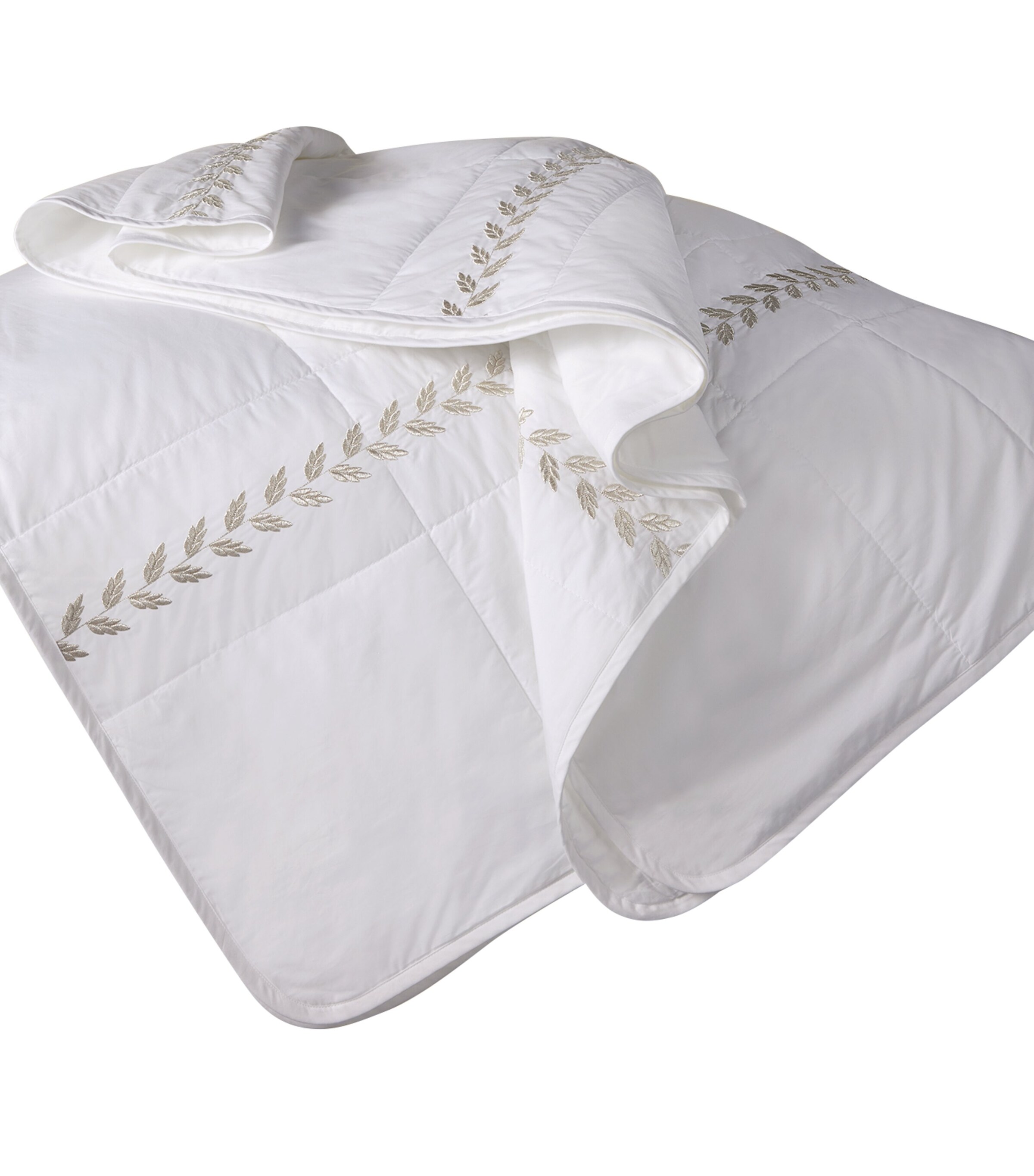 Pratesi Federico King Bedspread (240cm x 260cm) Wht/antique Svr Image 2