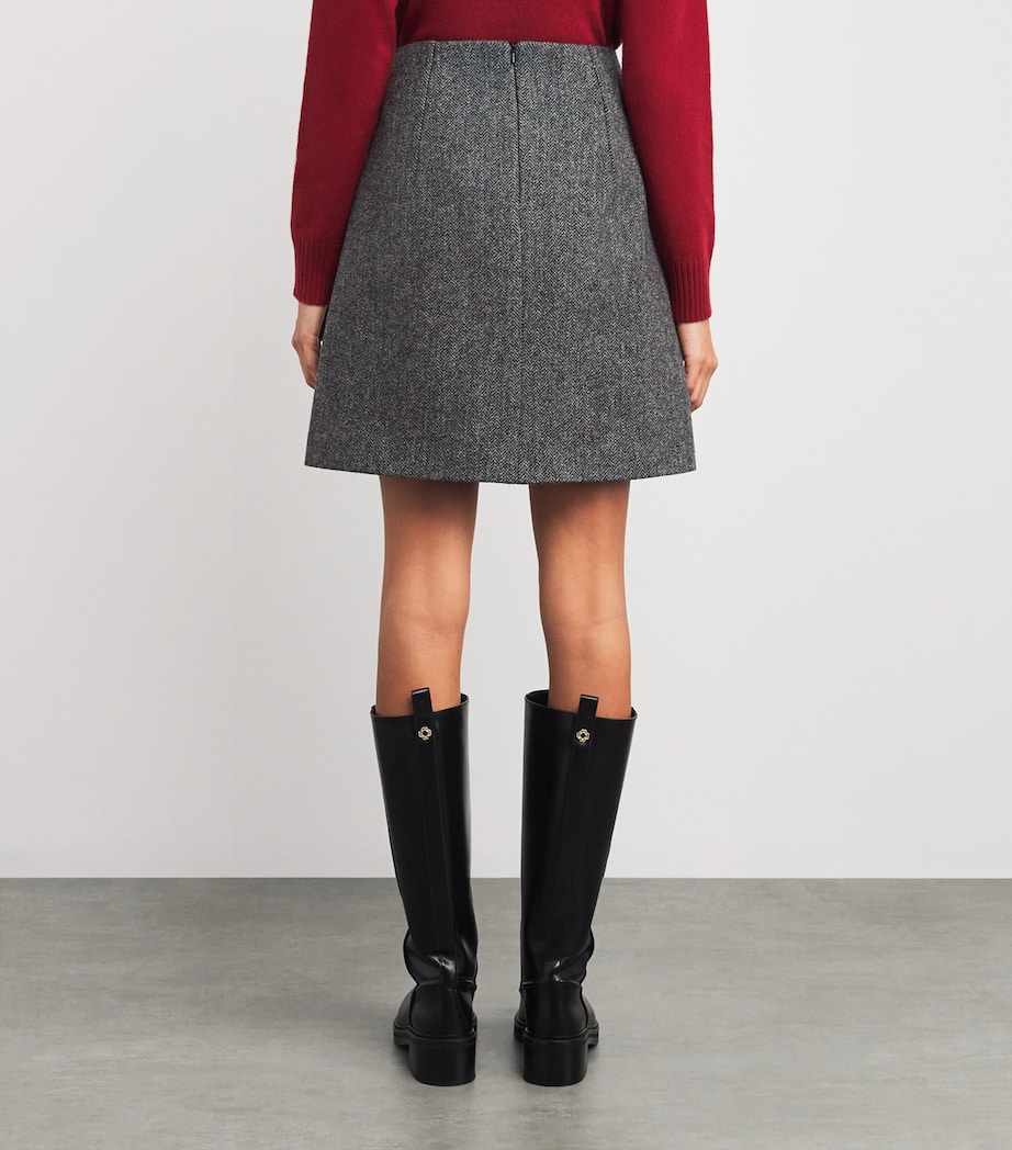 Wool A-Line Skirt DARK GREY Image 4